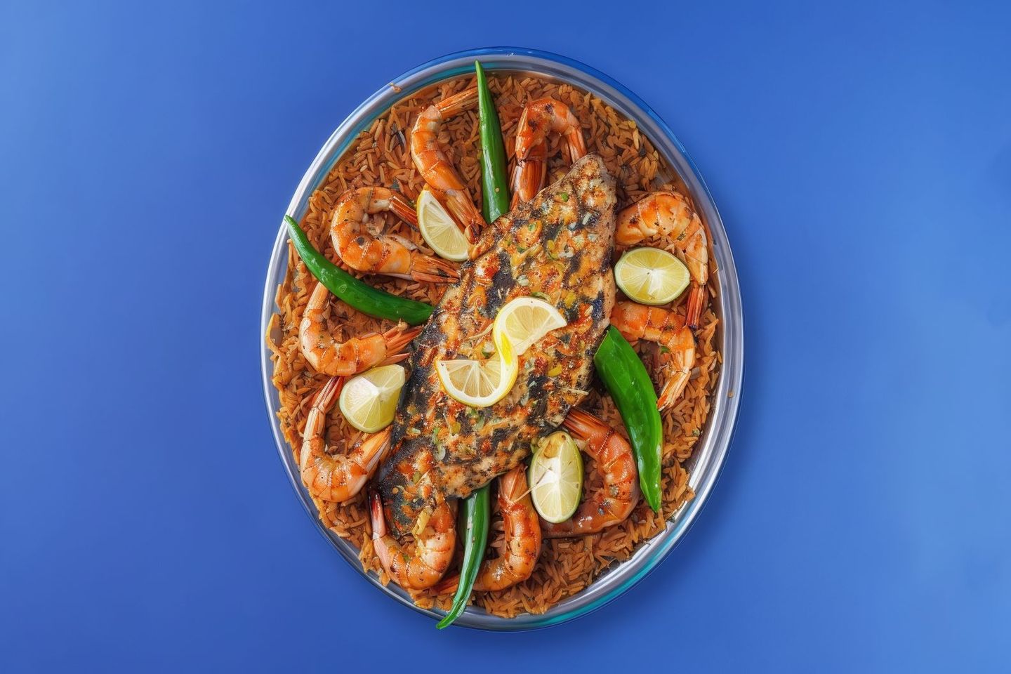 صينية بلطى مشوى ردة مع جمبرى