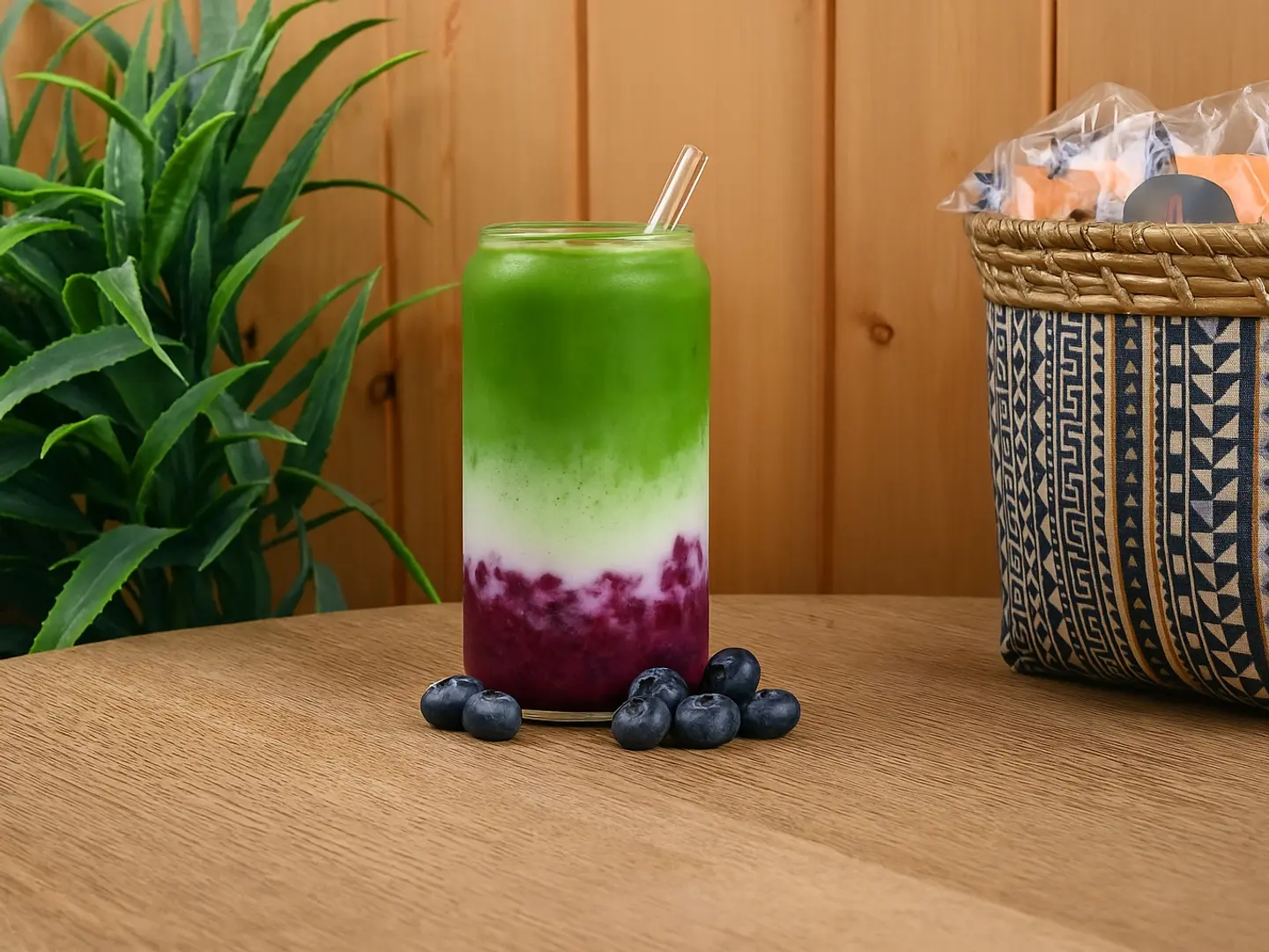 ماتشا بالتوت الأزرق