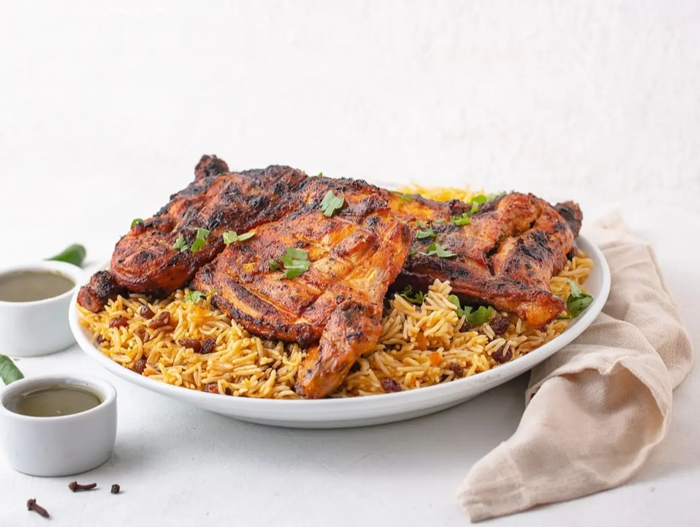 Charcoal Chicken With Rice - Half A Chicken