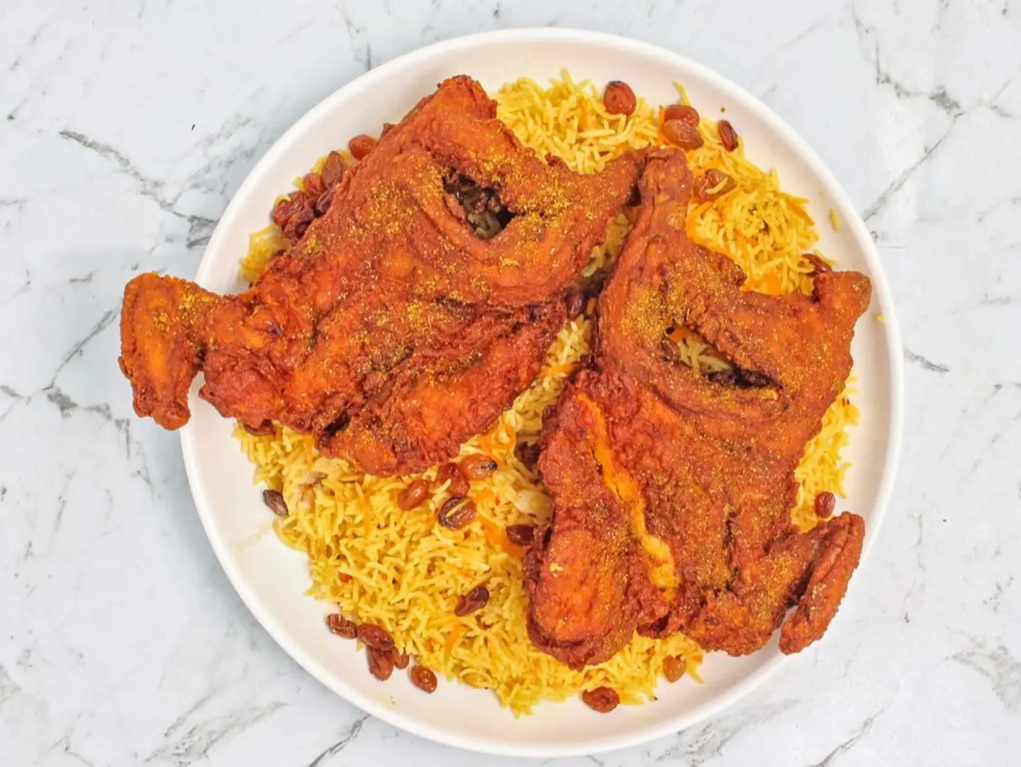 Fried Chicken With Rice - Half A Chicken