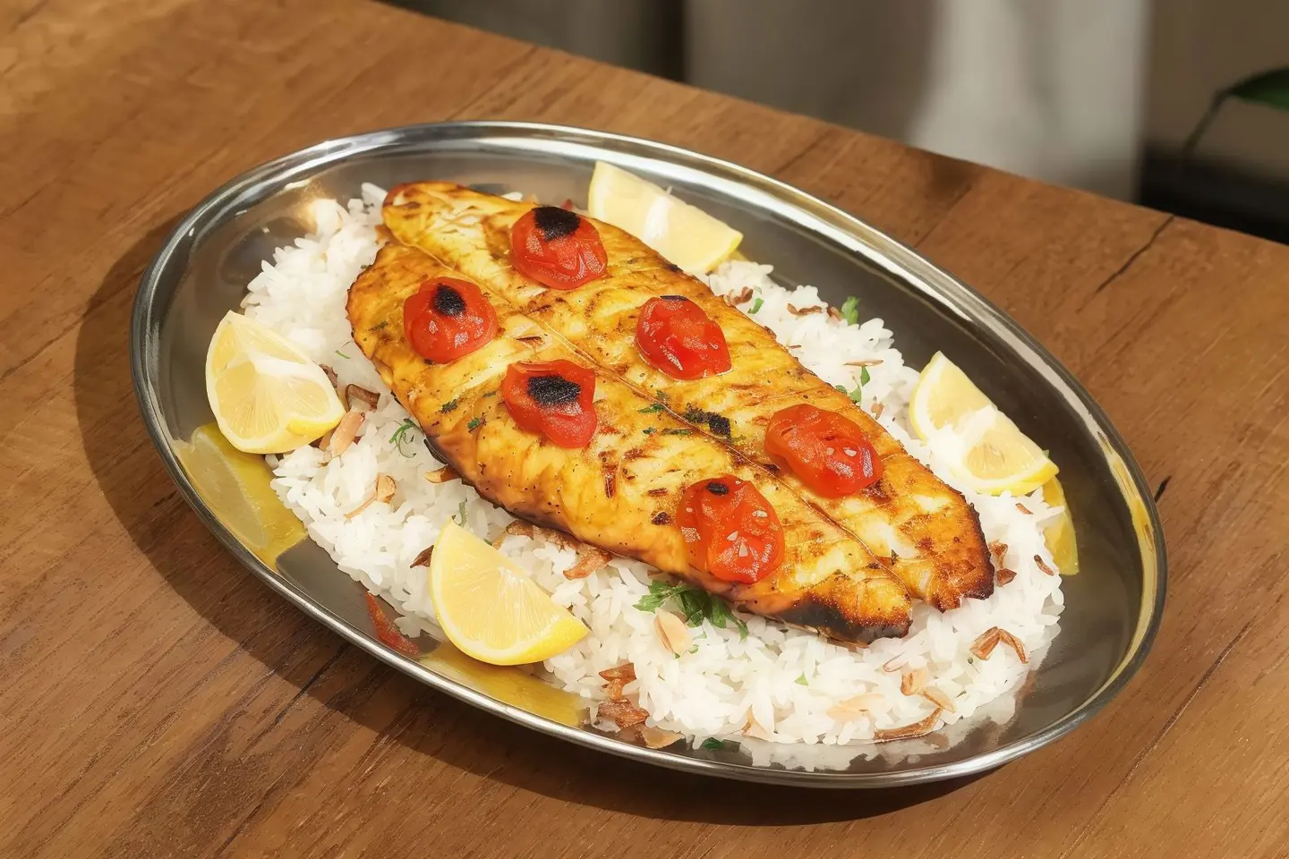 سمك فيله مشوي مع الارز