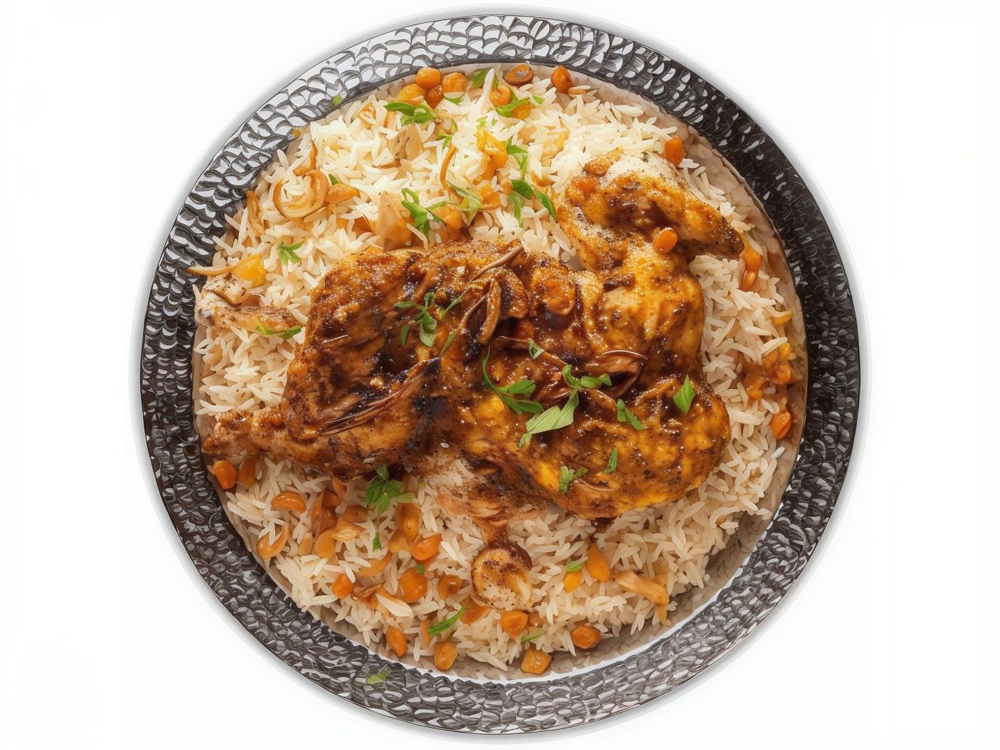 حبة دجاج حنيذ مع الرز