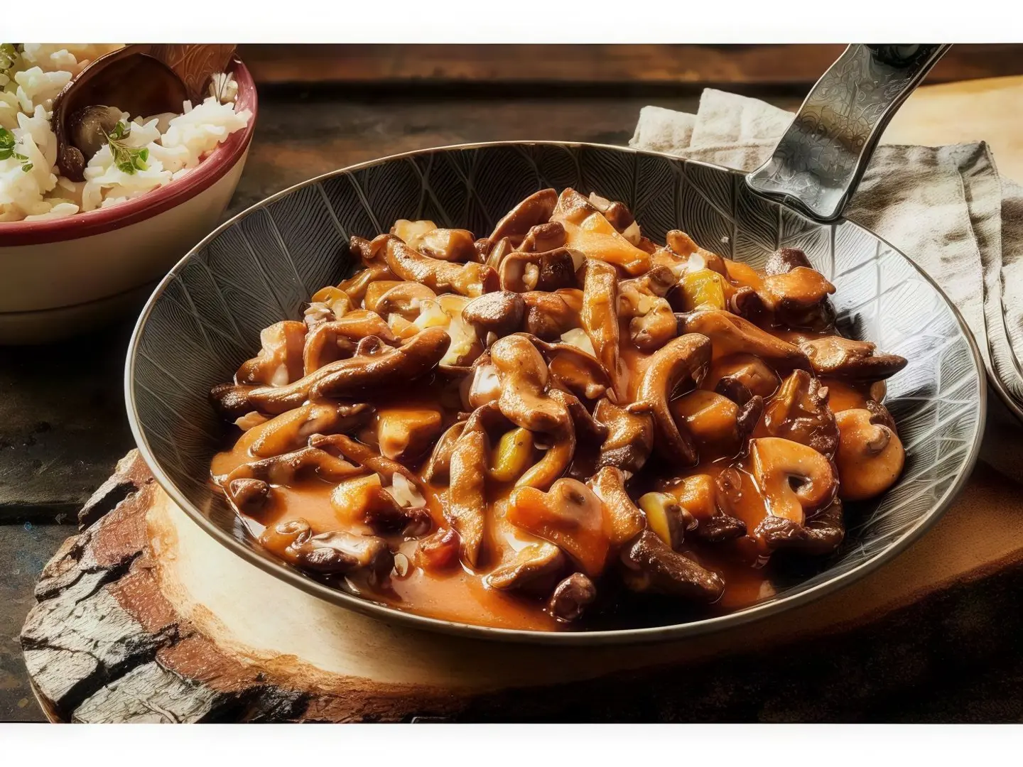 لحم بالفطر