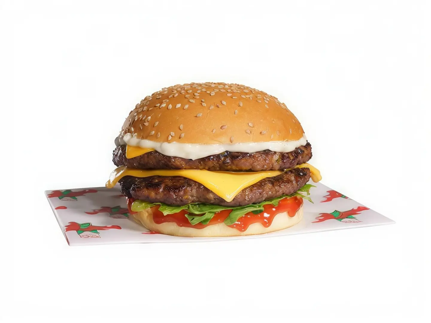 برجر لحم مشوي دبل