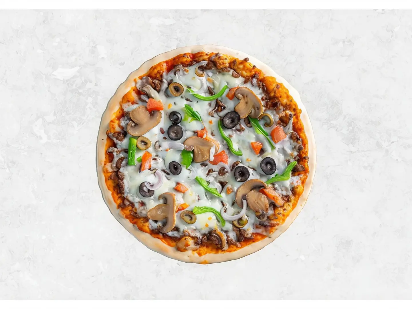 بيتزا خضار مع فطر