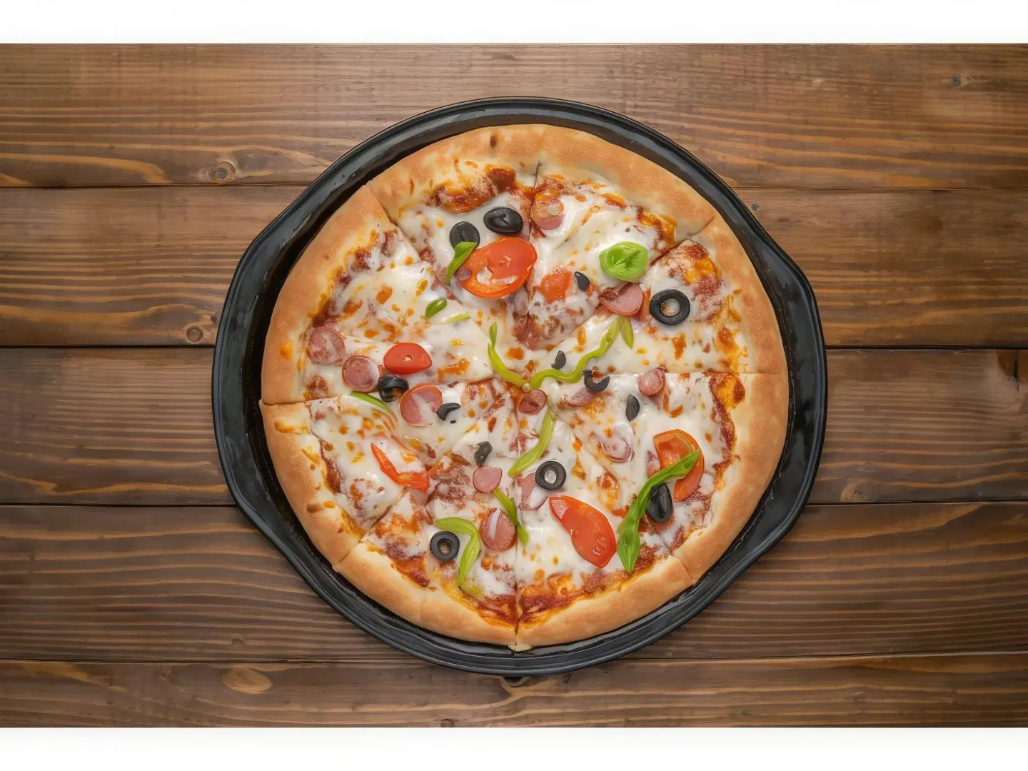 بيتزا خضار مع جبن سائل