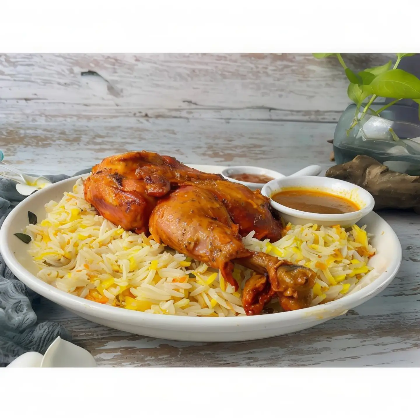 نص دجاج مظبي حراق