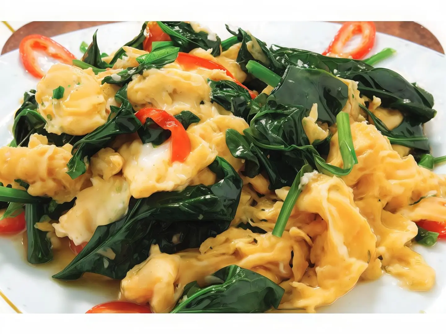 Mgalgal Eggs With Spinach