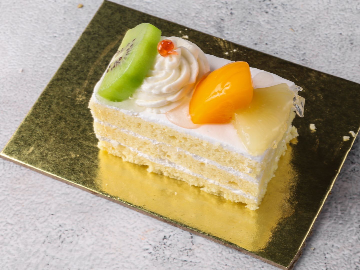 Cake With Chantilly Cream And Fruits