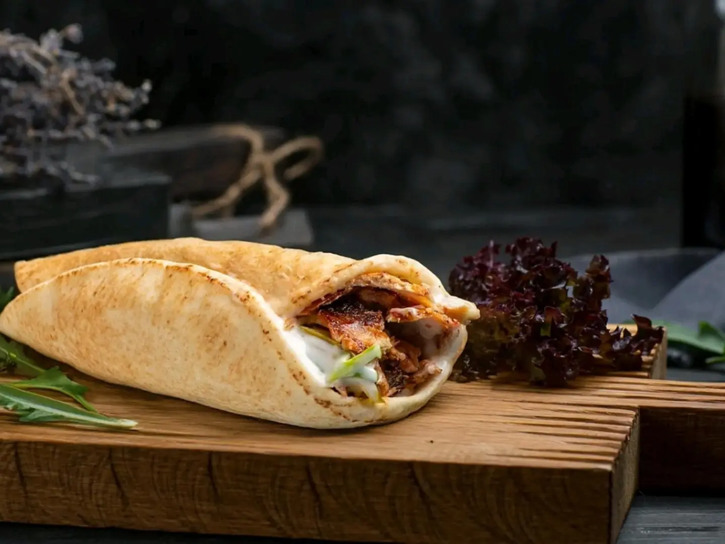 Chicken Shawarma In Lebanese Bread