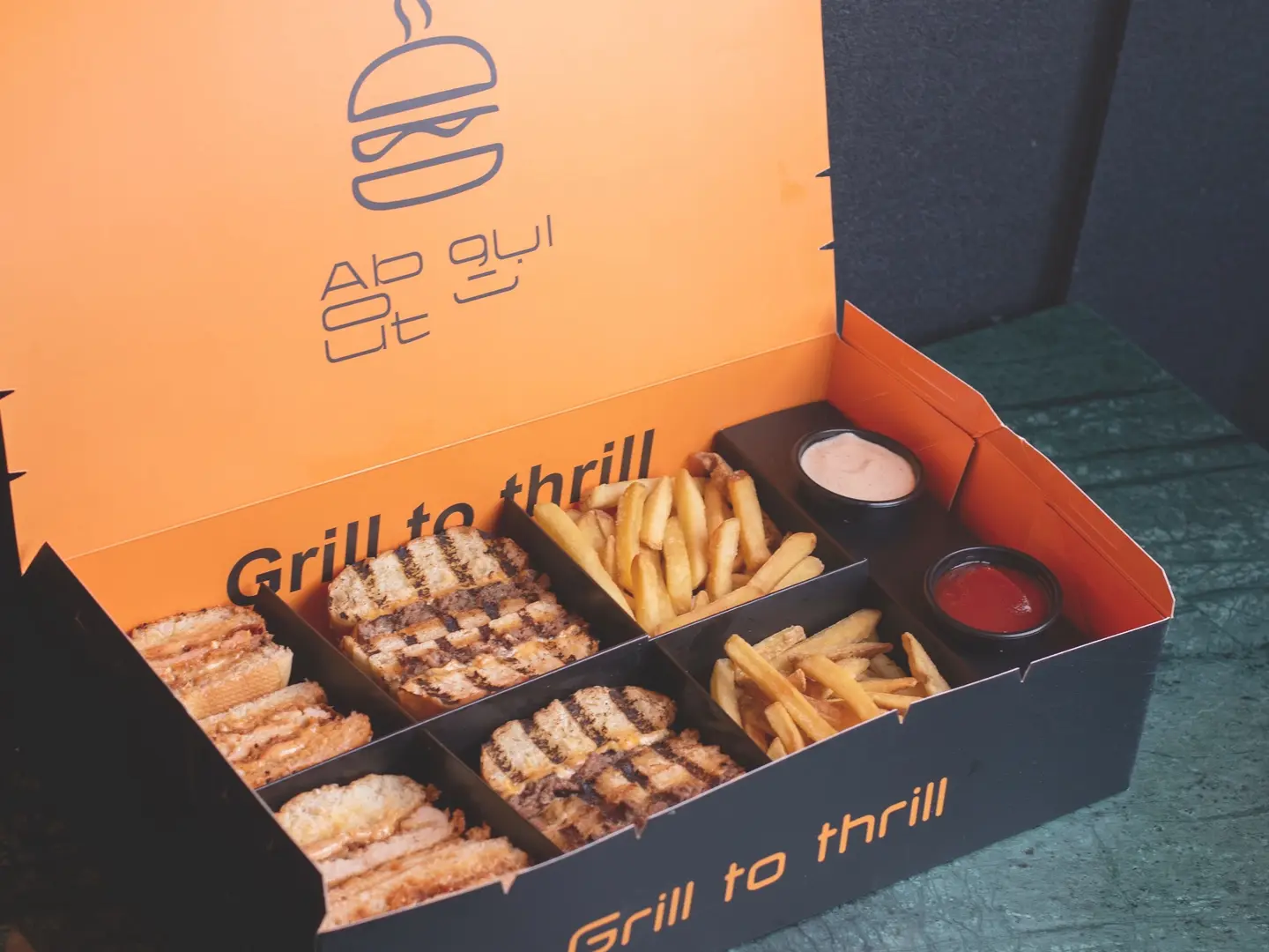 Gathering Box About Burger Mix With A Drink