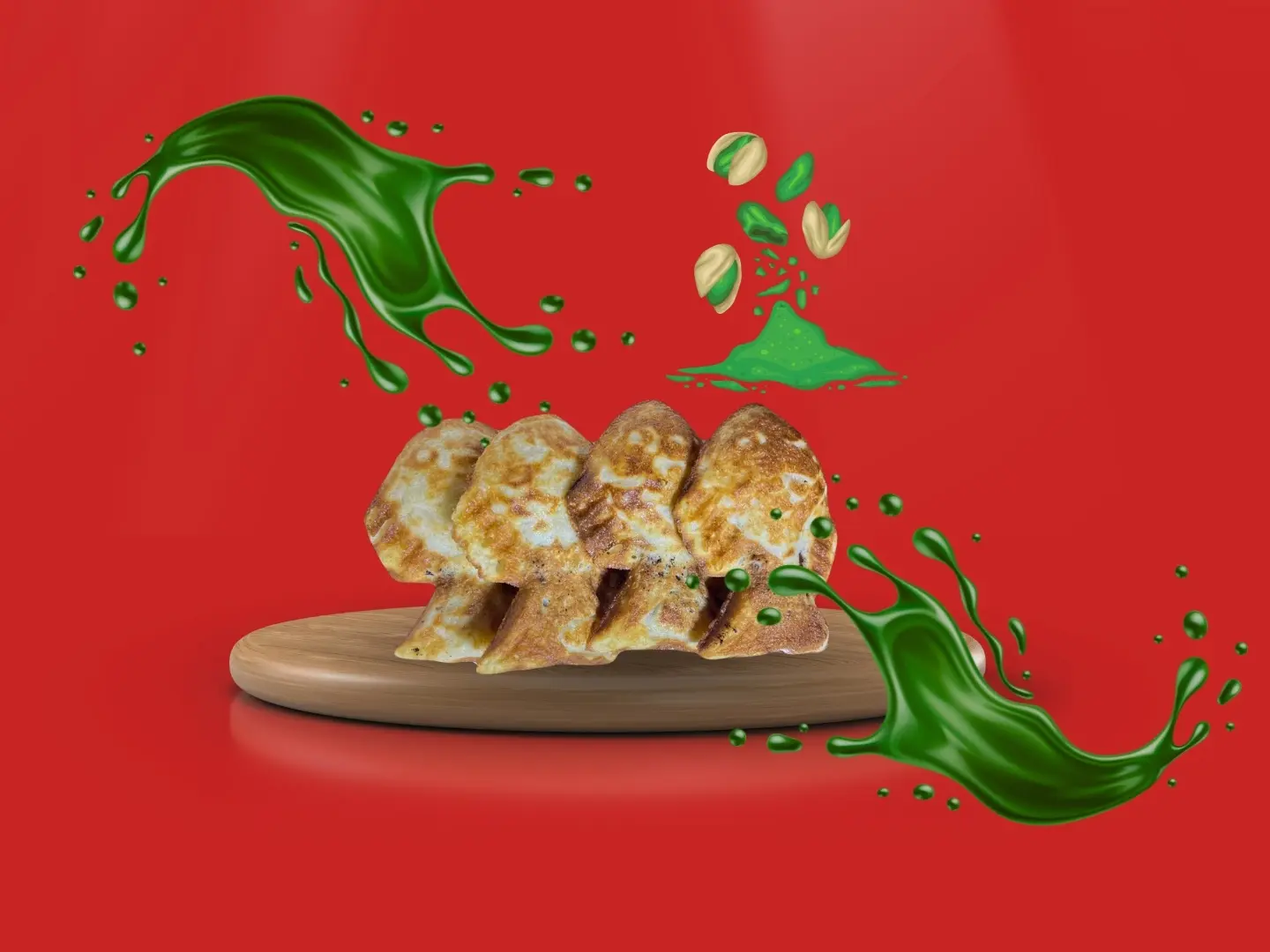 تاياكي فيش كنافه بيستاشيو