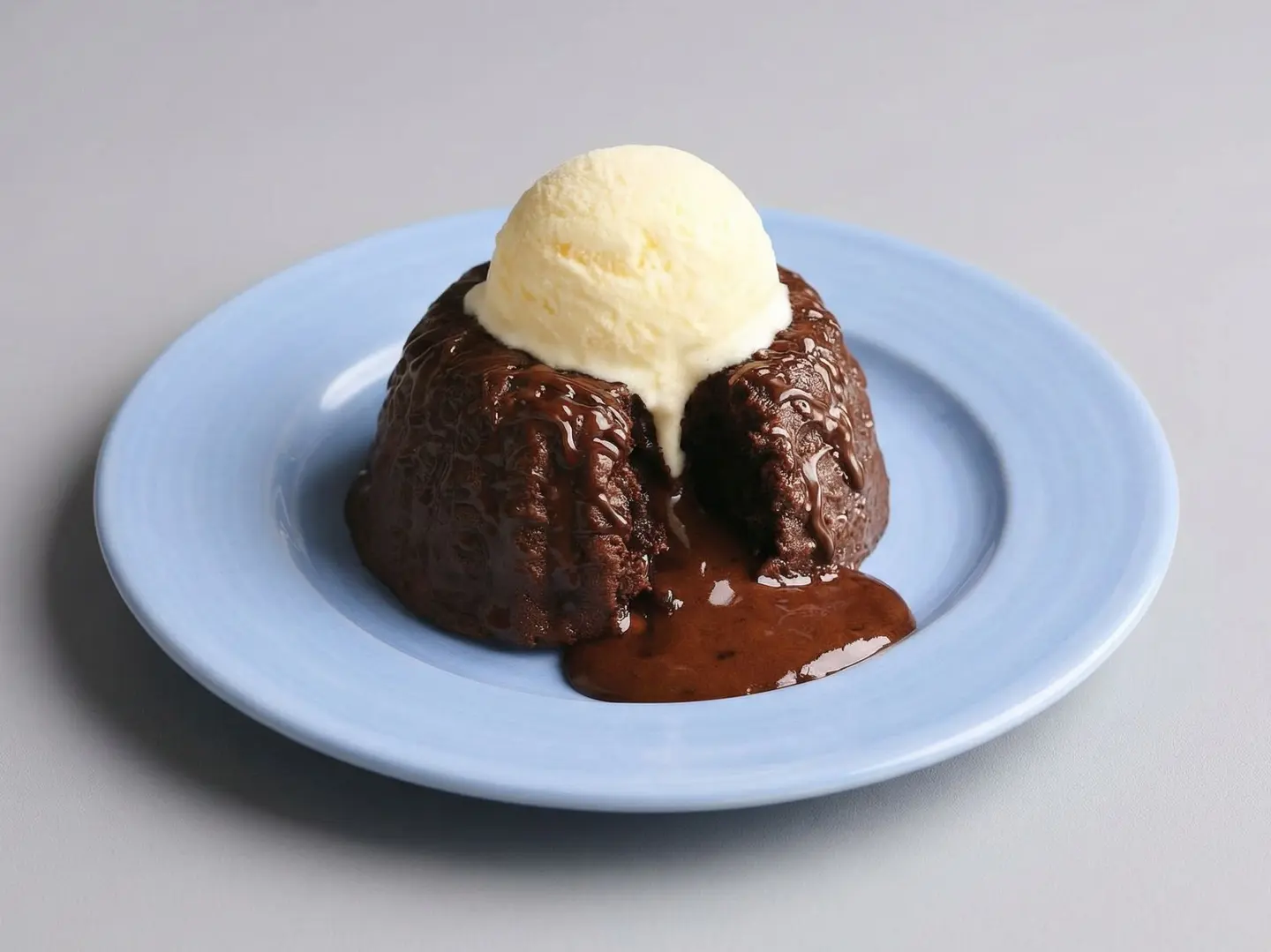 كيك البركان مع الايس كريم