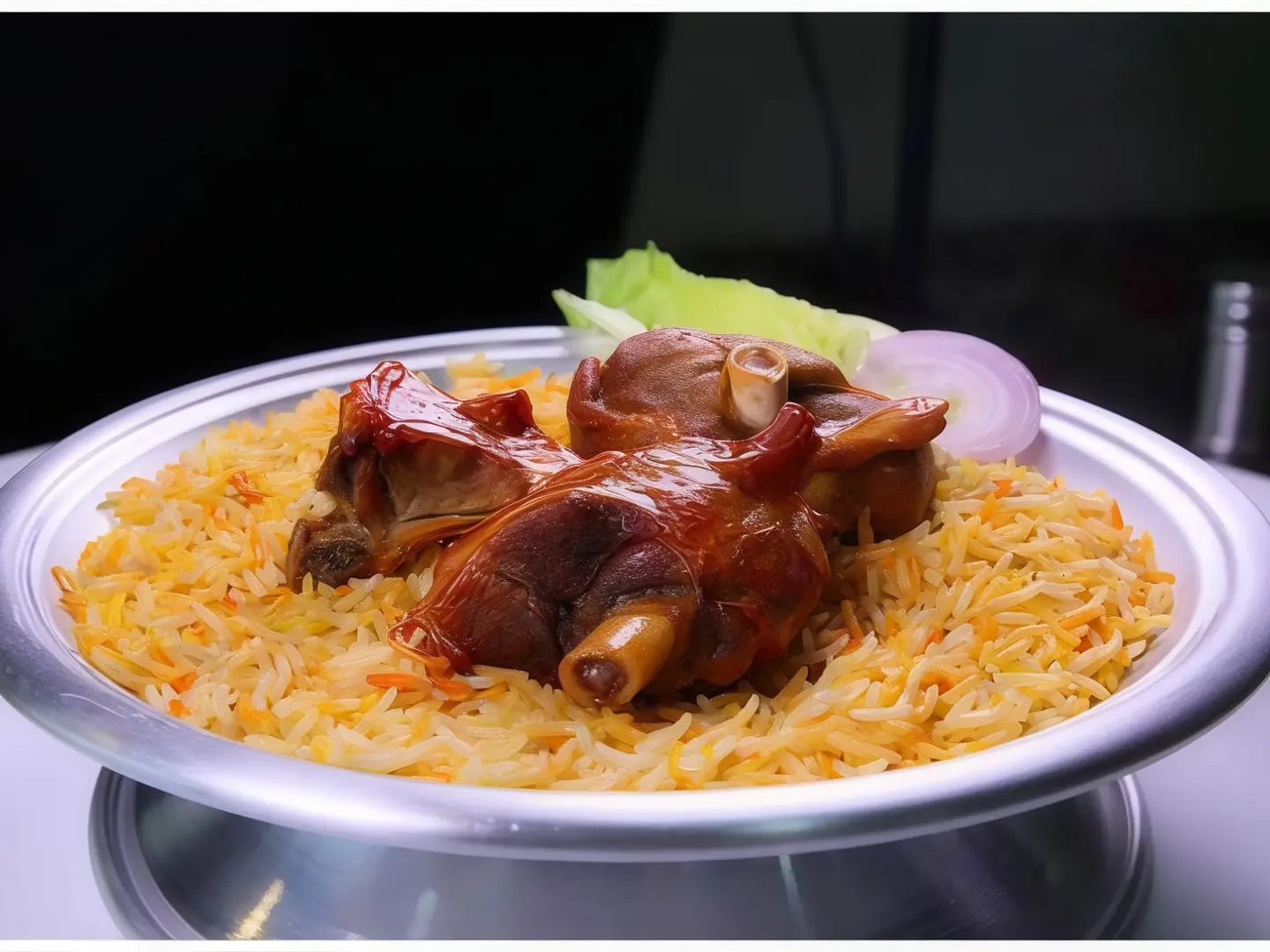 ربع ذبيحة مندي مع الرز