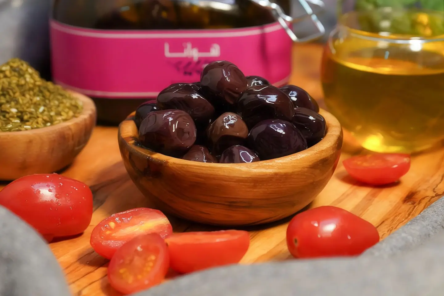 Black Olives, Pomegranate Molasses