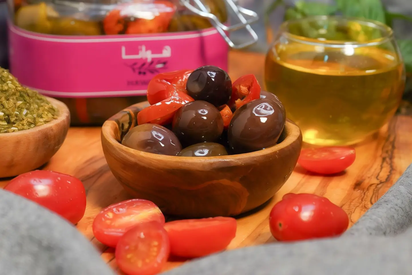 Black Olives, Jalapeno And Tomatoes