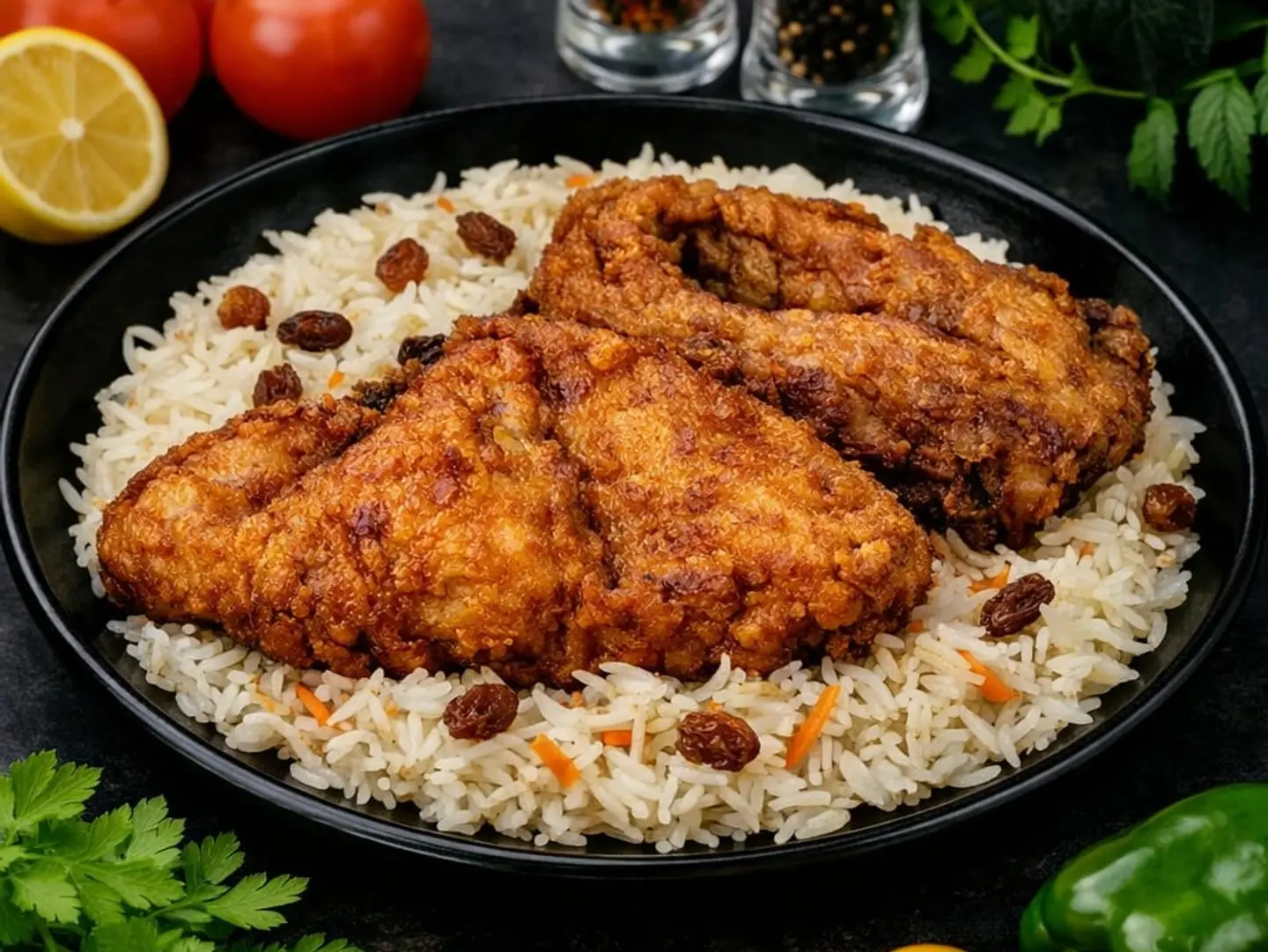 نصف مقلي حراق بدون ارز