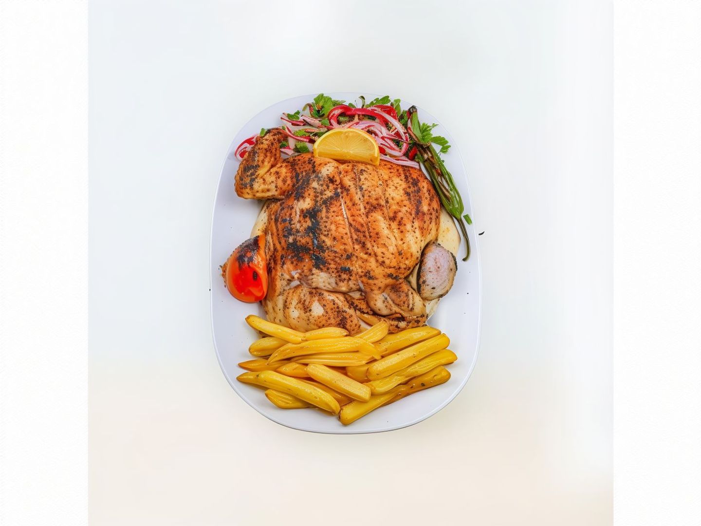 Whole Chicken On Charcoal With Rice