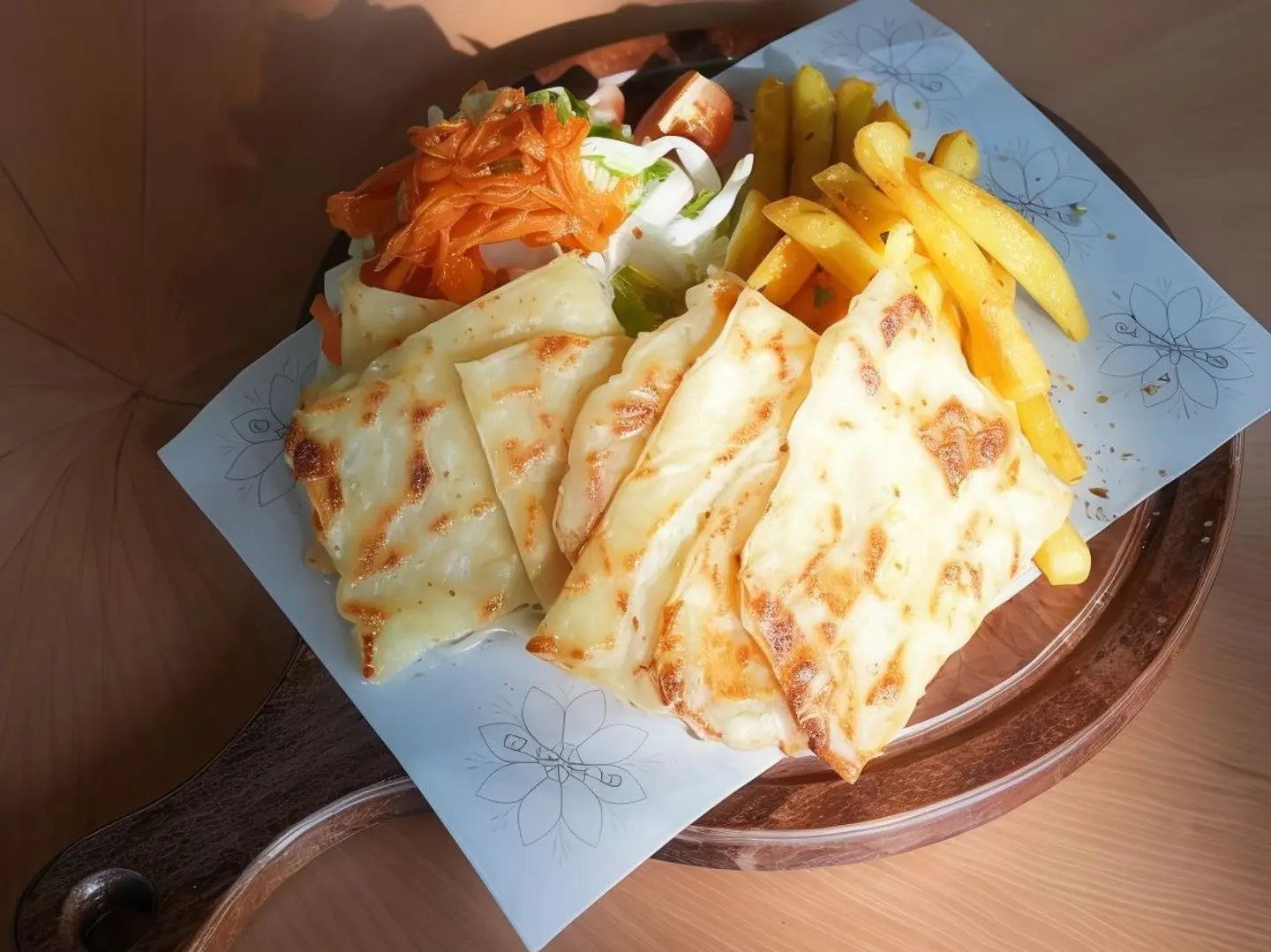 قوزلمة بالسبانخ والكشارلي
