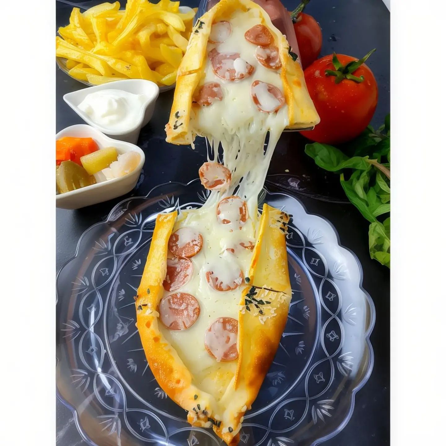 Mix Pepperoni Pie With Mozzarella