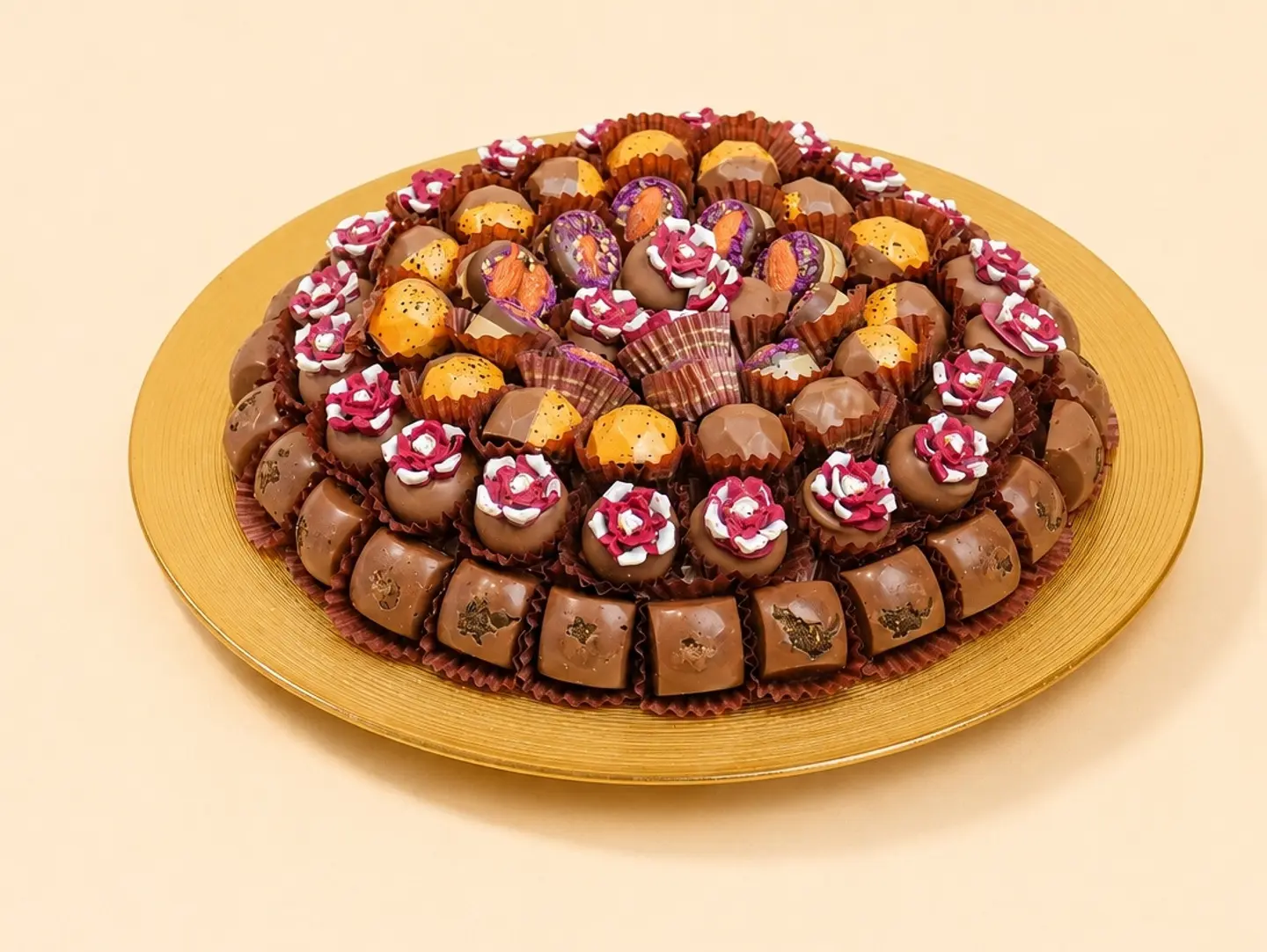 Round Glass Chocolate Tray