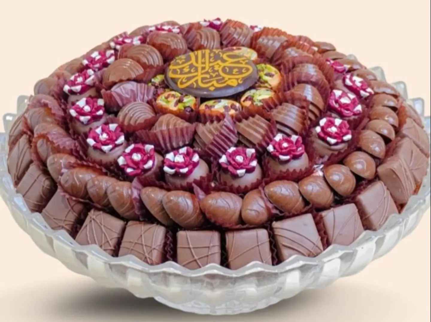 صينية شوكولاته زجاجية دائري