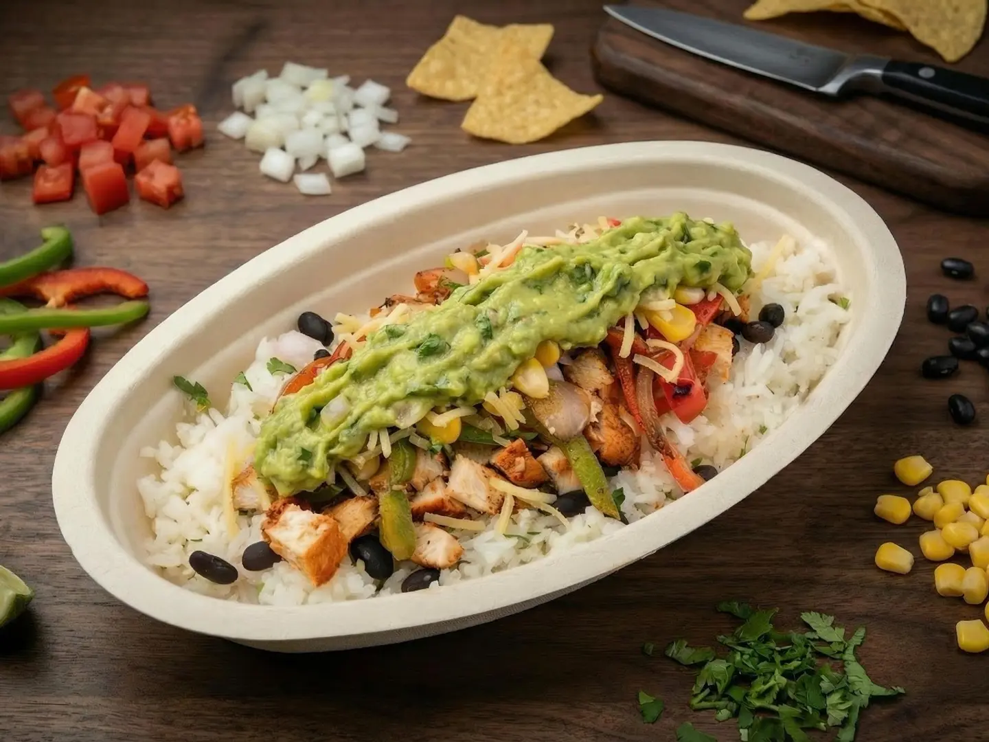 Avocado Grilled Chicken Burrito Bowl