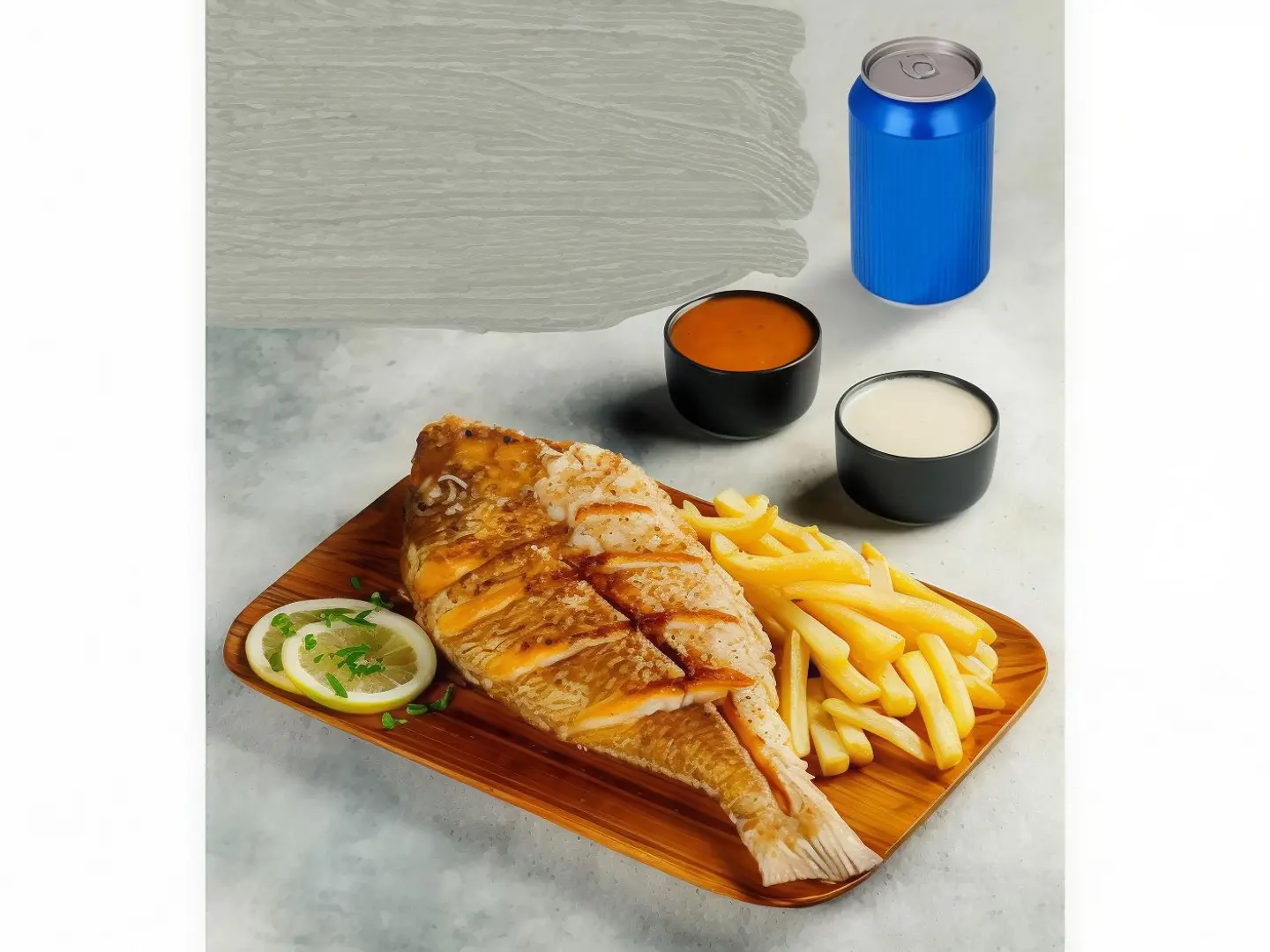 Fish With Potatoes And A Drink