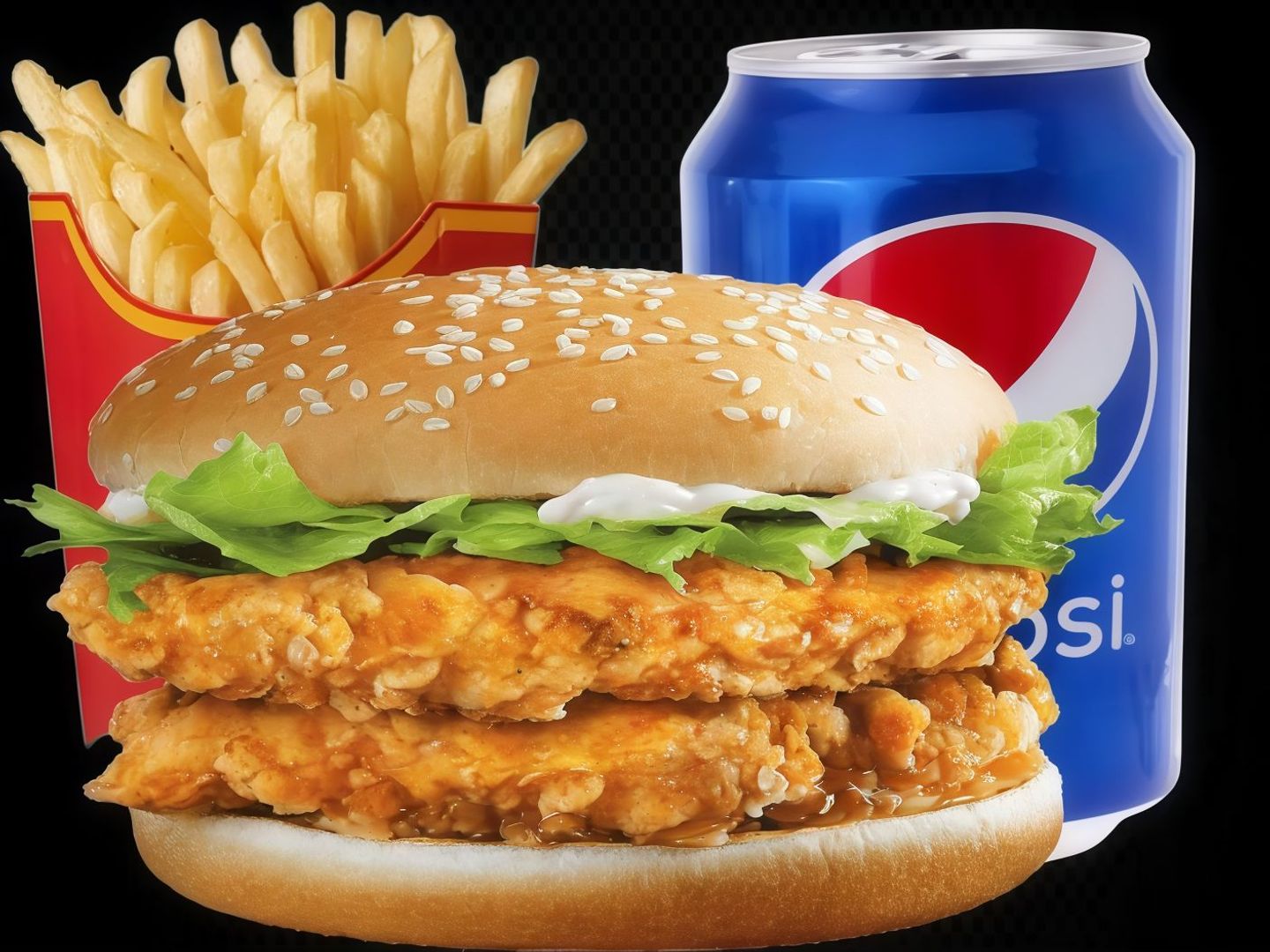 Double Chicken Burger Meal