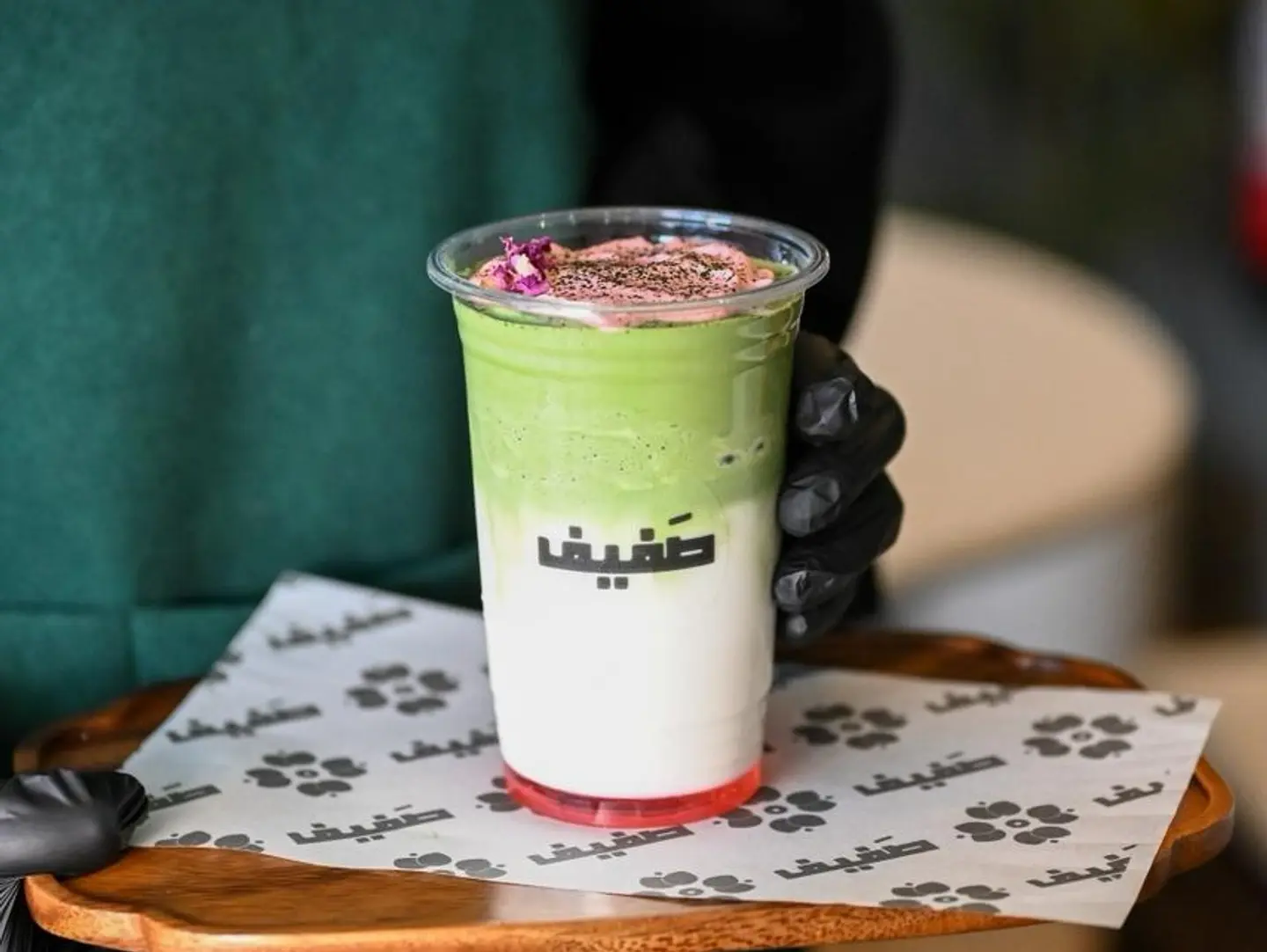 Matcha Latte With Roses - Big