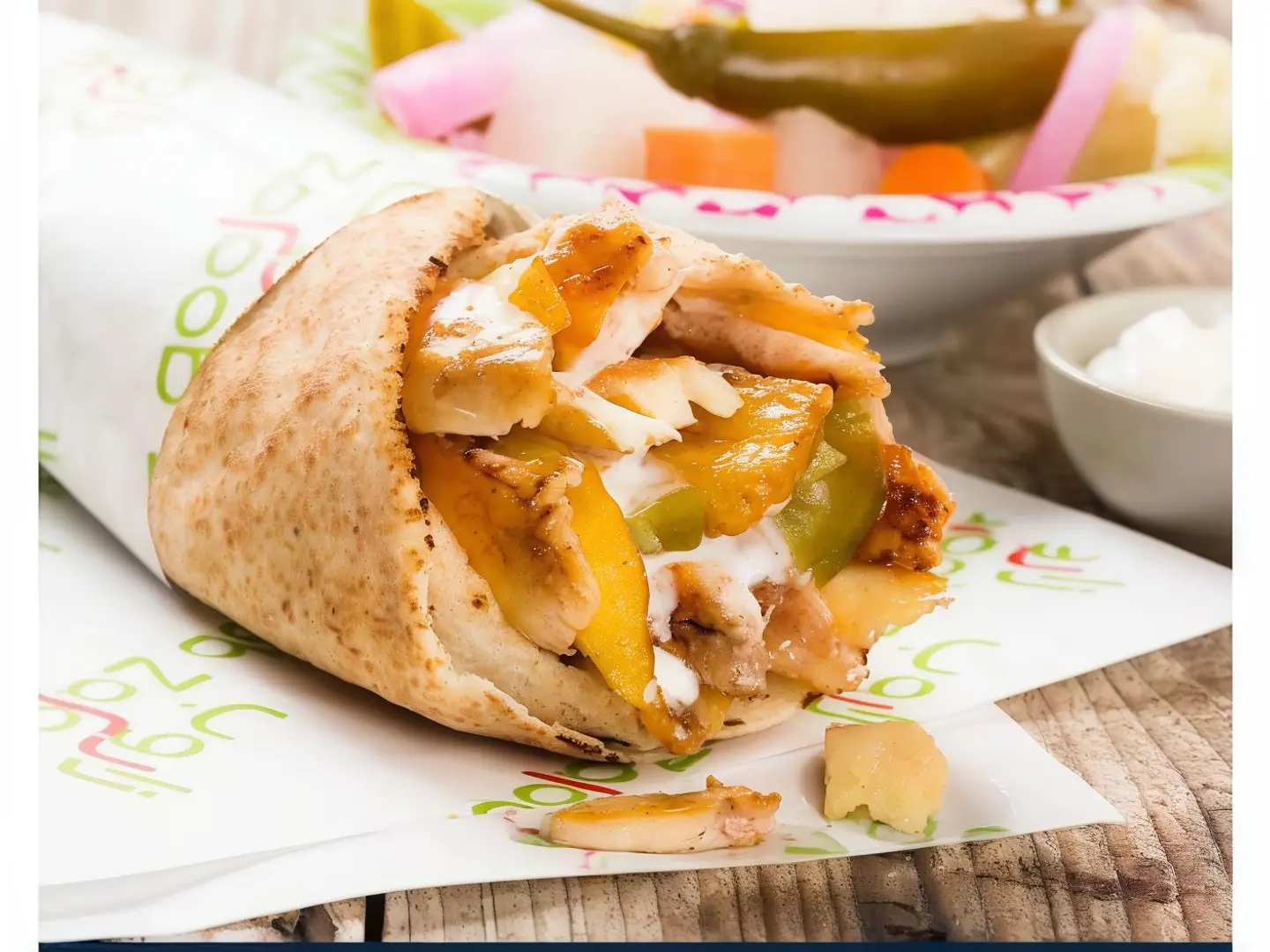 Shawarma Shami Bread With Cheese