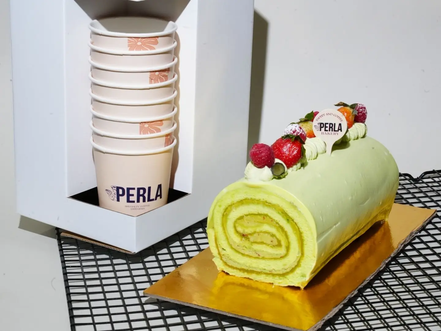 Swiss Roll With Pistachio Filling And A Liter Of Coffee Offer