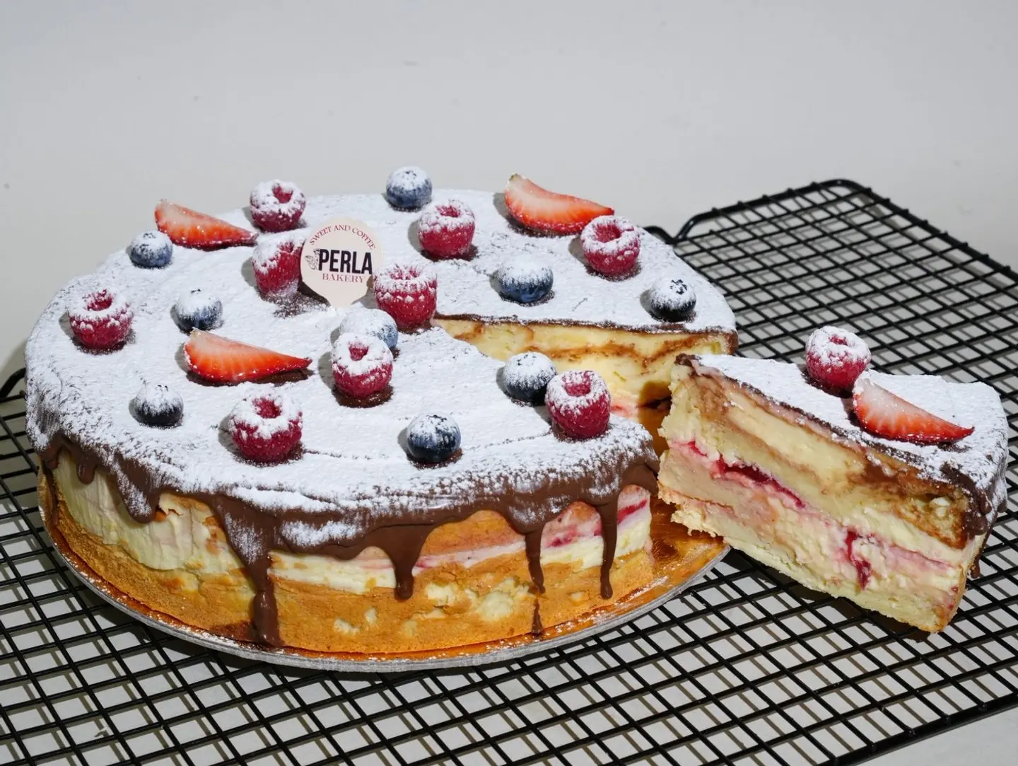 Eclairs With Strawberry And Custard Filling - One Pcs