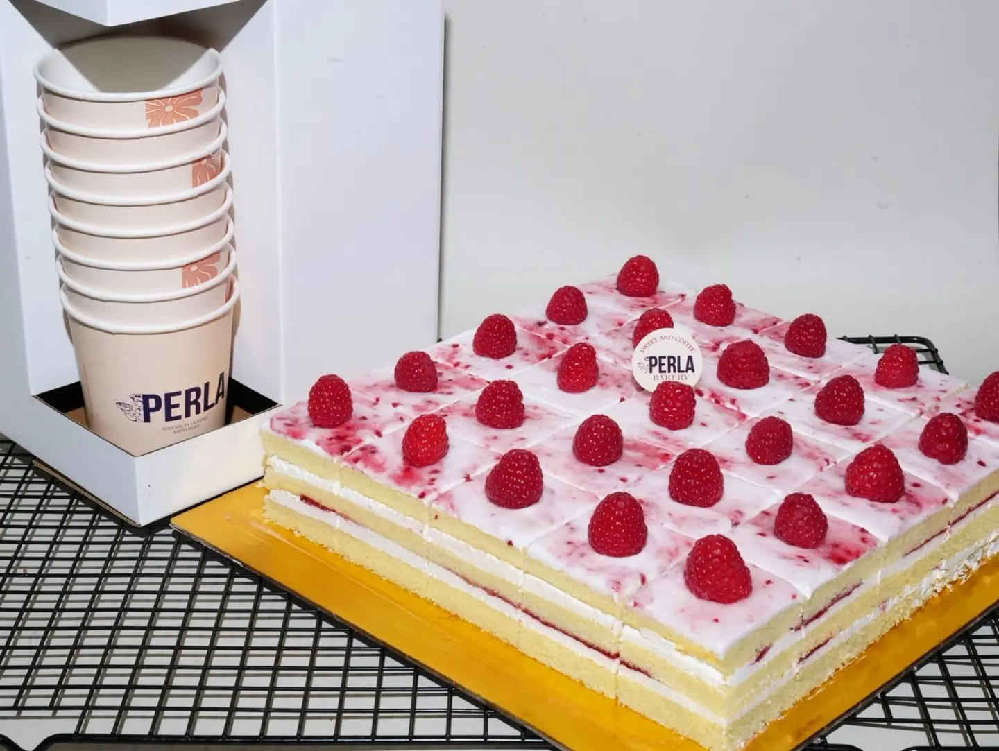 Raspberry Cake Offer With A Liter Of Coffee