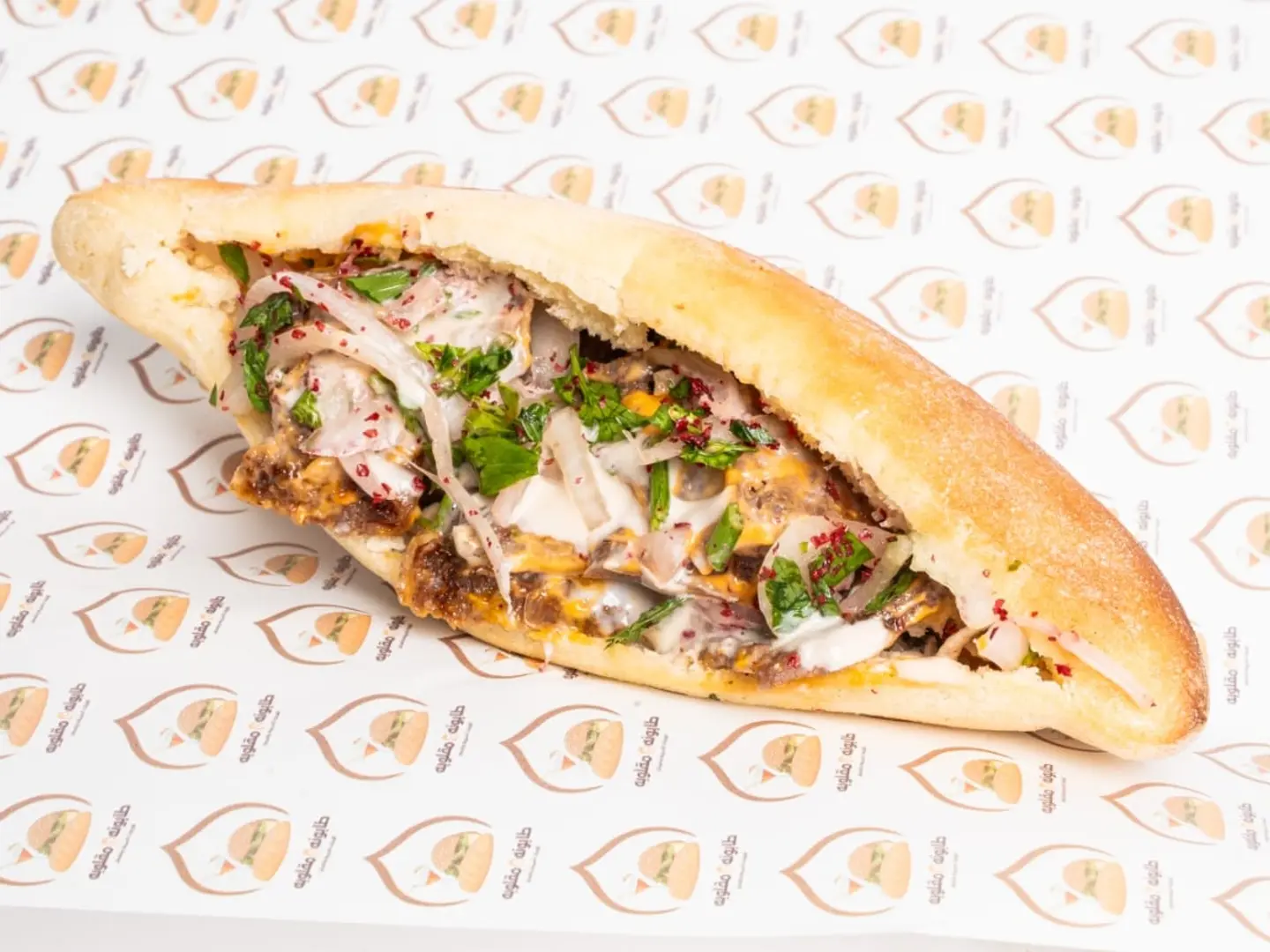 شاورما لحم - خبز عراقى