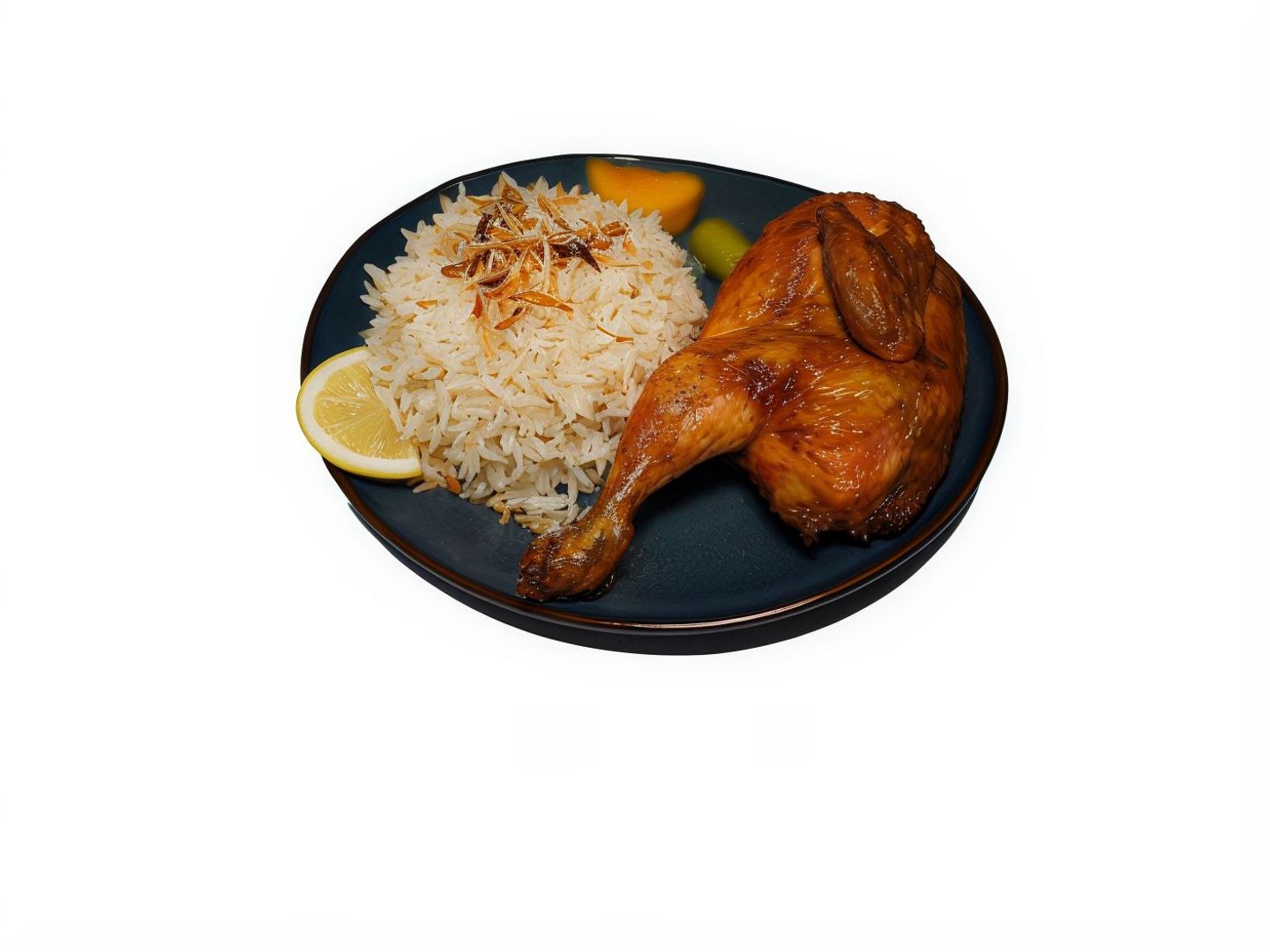 نص دجاج مندى مع رز بشاور