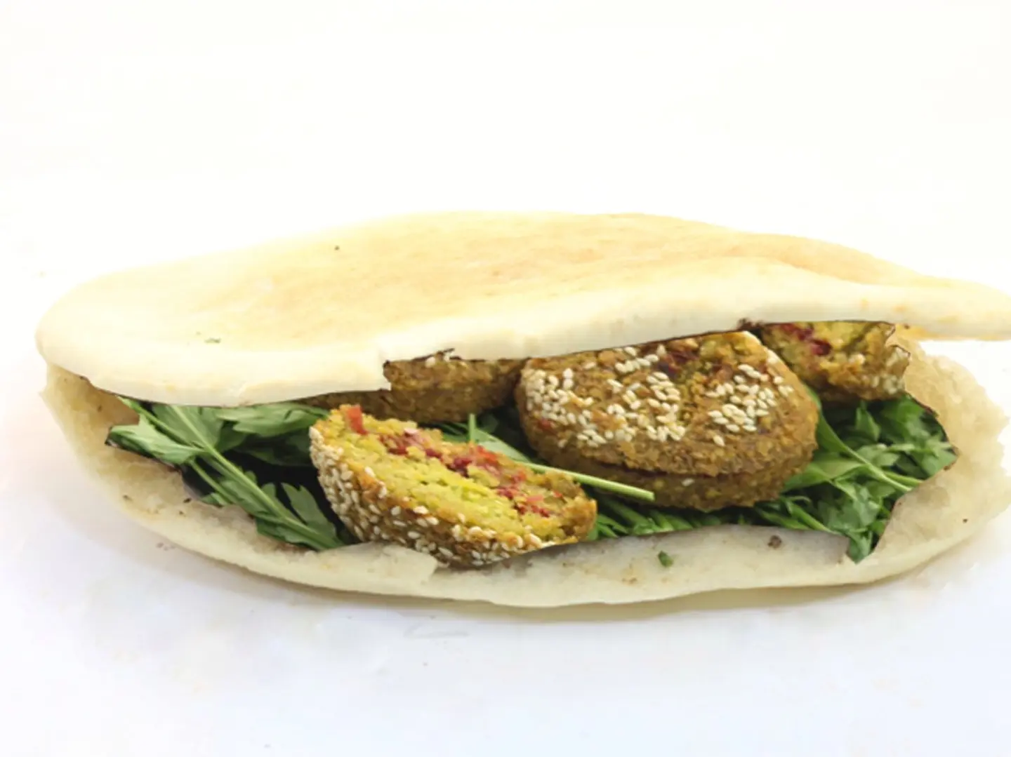 Falafel Stuffed Spicy Sandwich