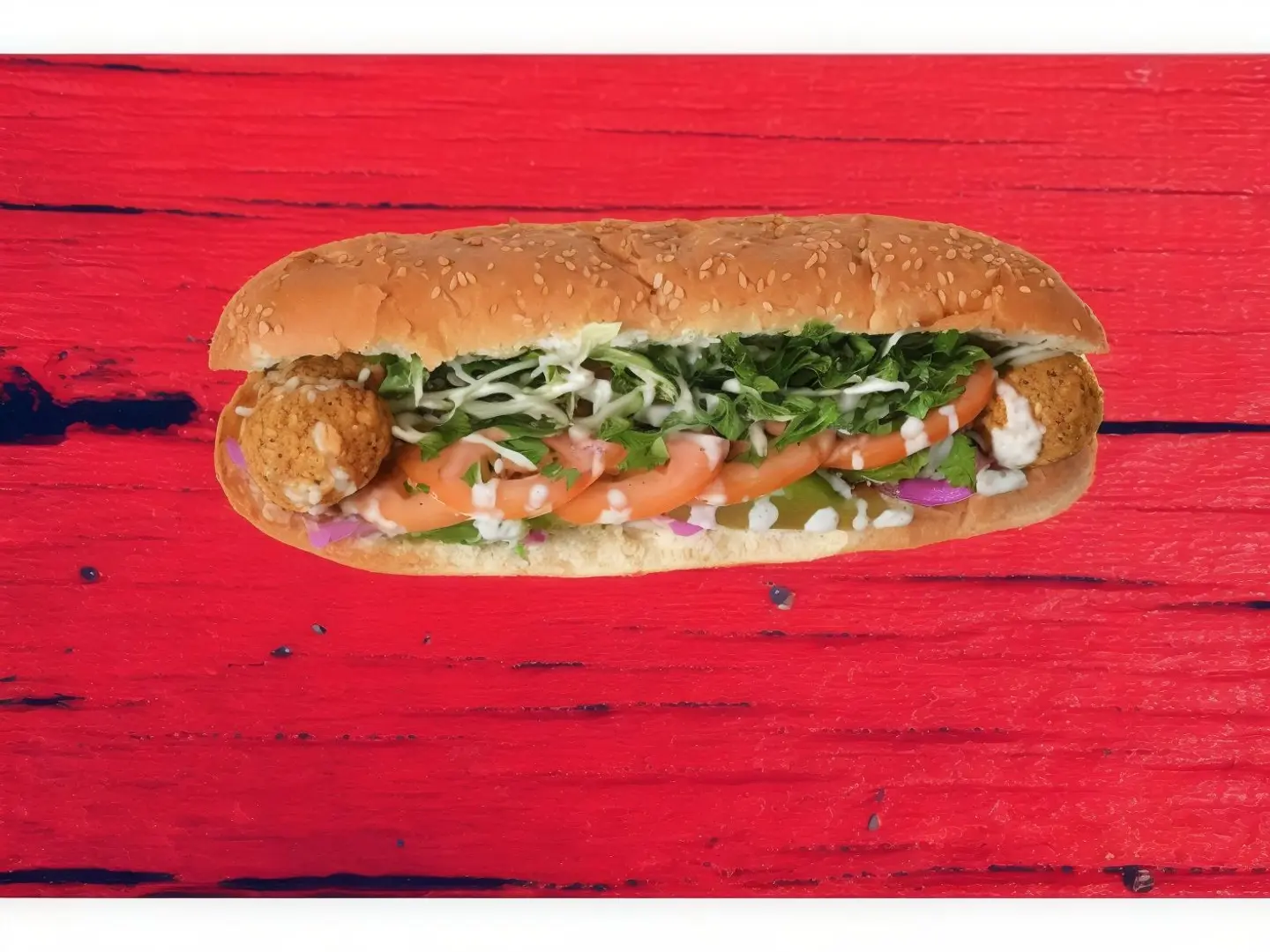 Jumbo Falafel With Hummus Sandwich