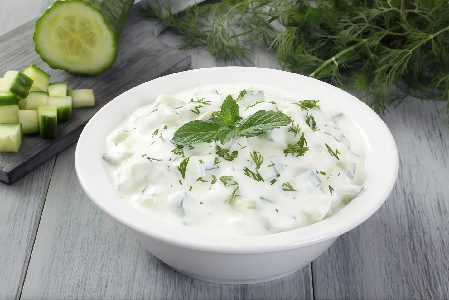 سلطة لبن بالخيار