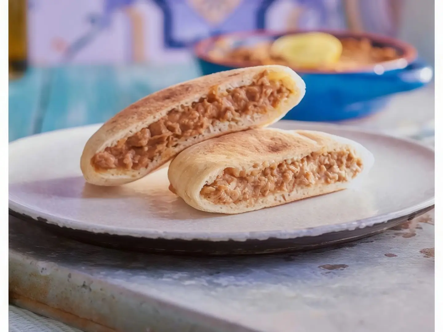 ساندوتش فول مع زيت زيتون