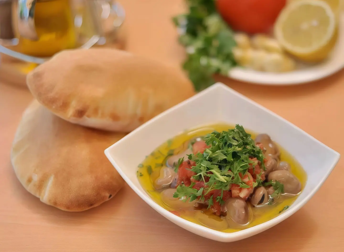 Foul Meslah With Cheese