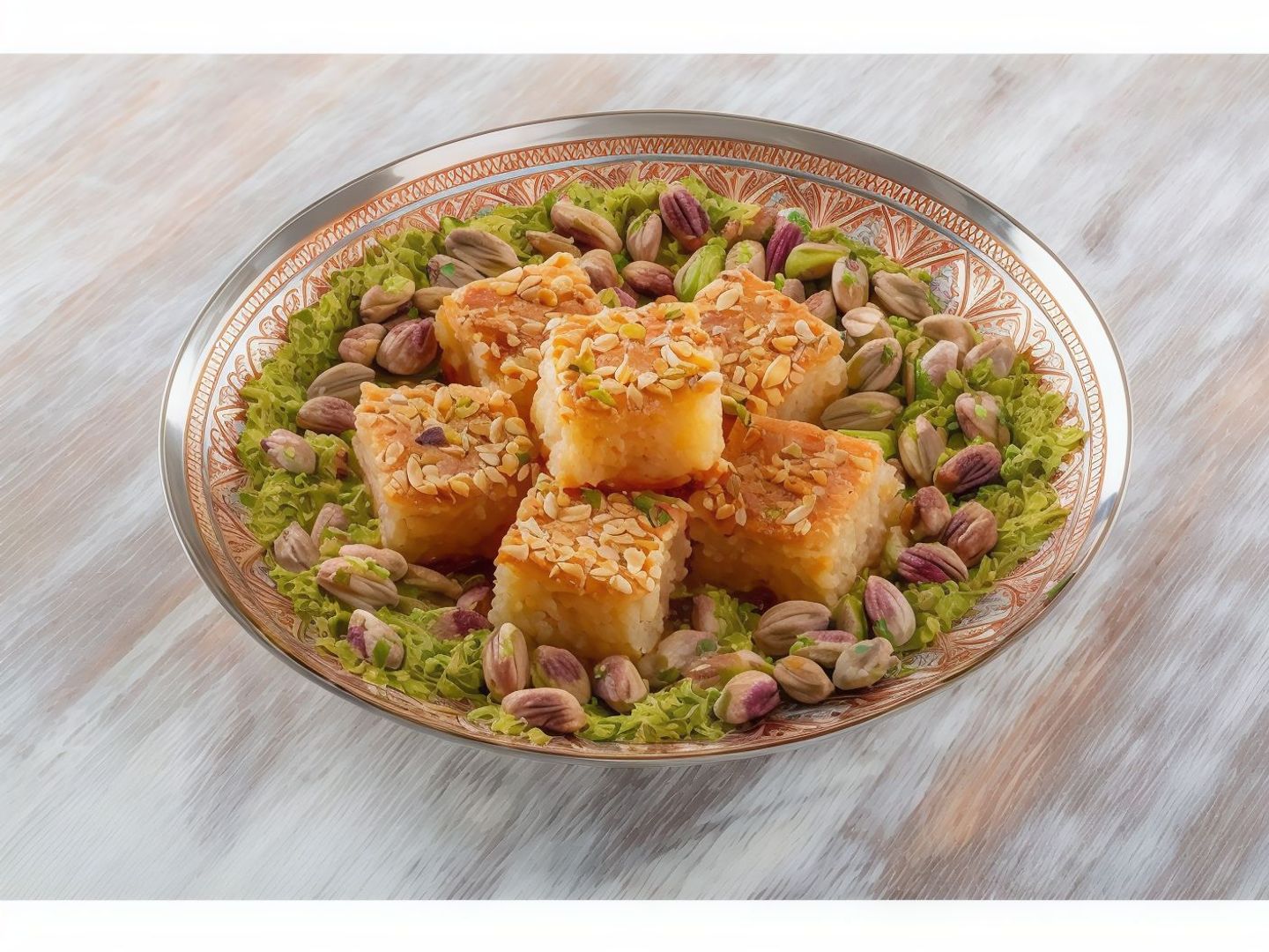 فطيرة بسبوسة بالمكسرات