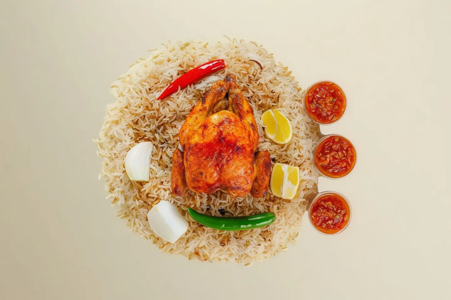 دجاجة شواية كاملة مع الرز