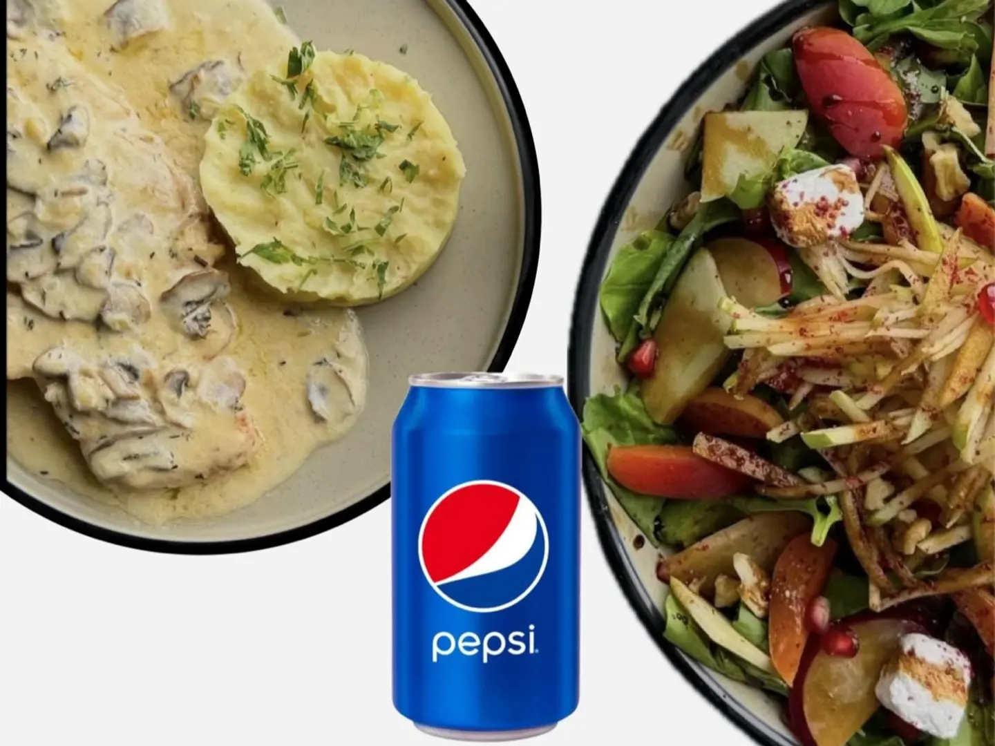 Chicken Mushroom, Salad And Drink Offer