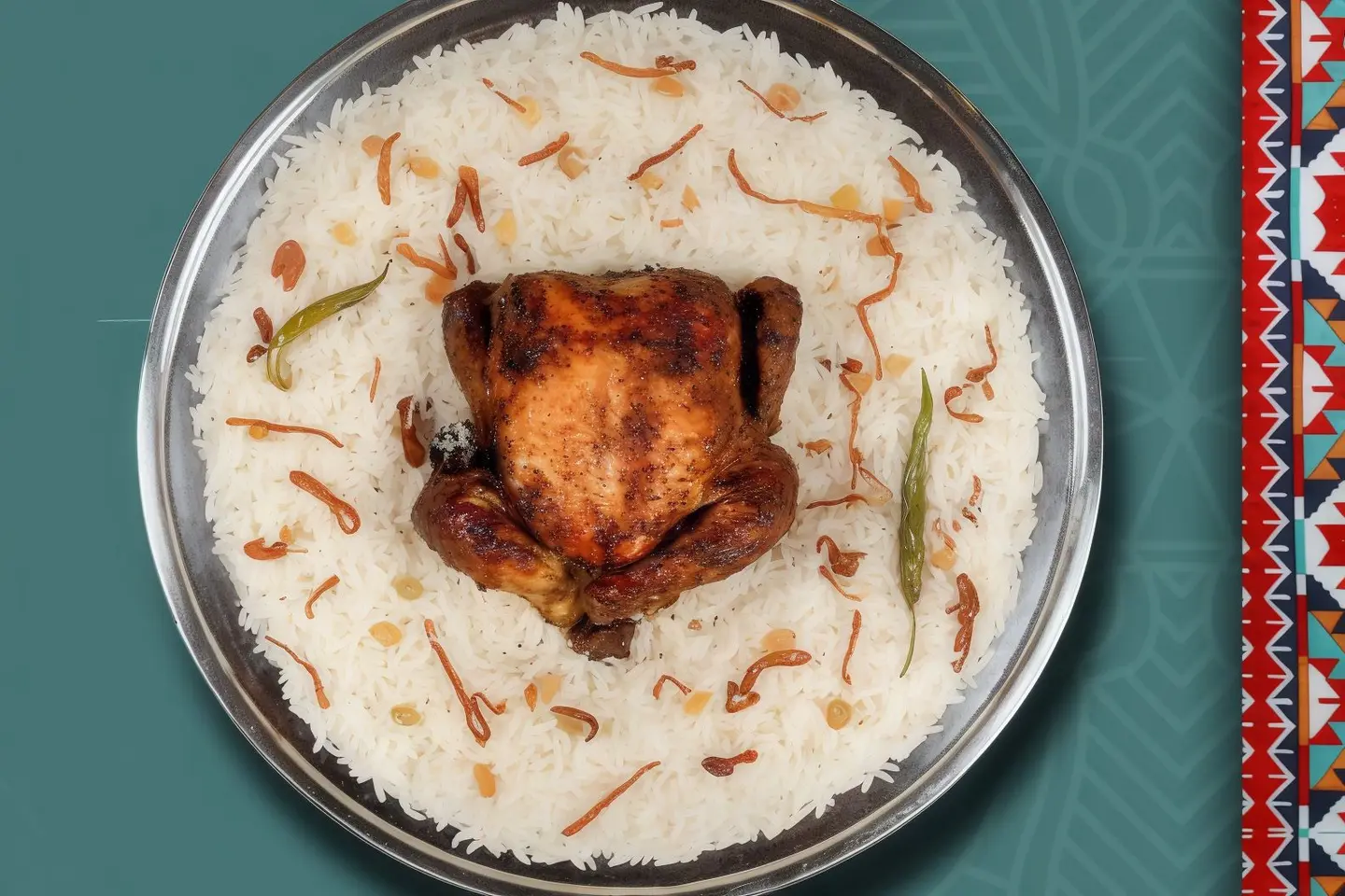 Whole Chicken Grilled With Rice