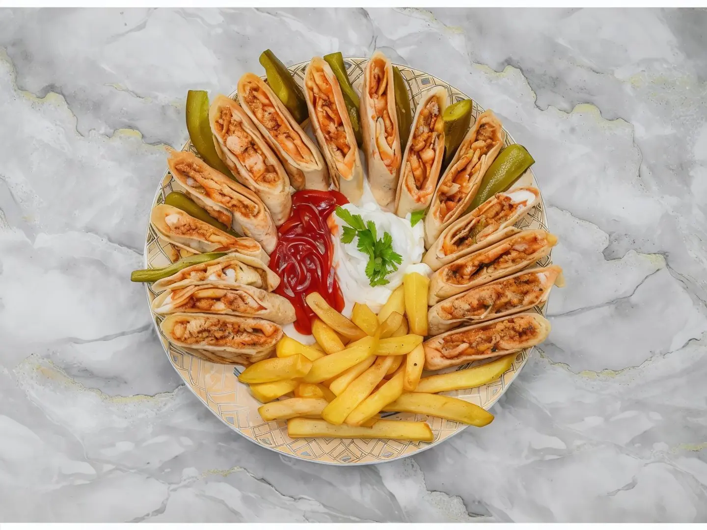 Large Arabic Shawarma Plate