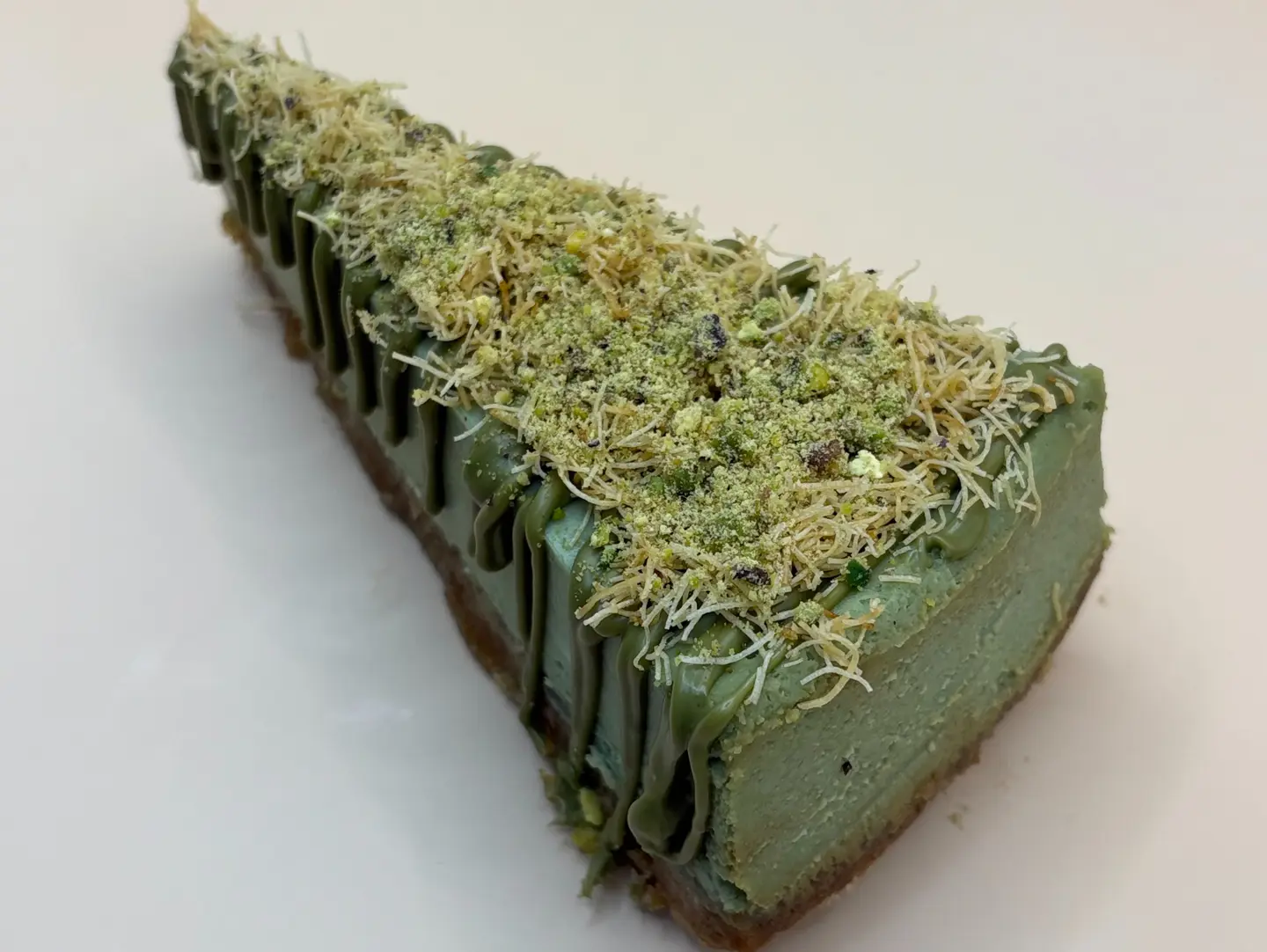 Pistachio Kunafa Cheesecake