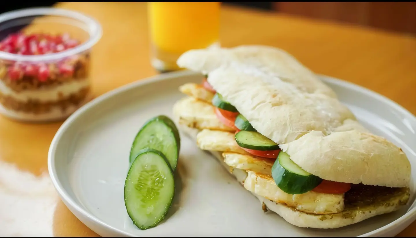 Halloumi Sandwich With Eggplant