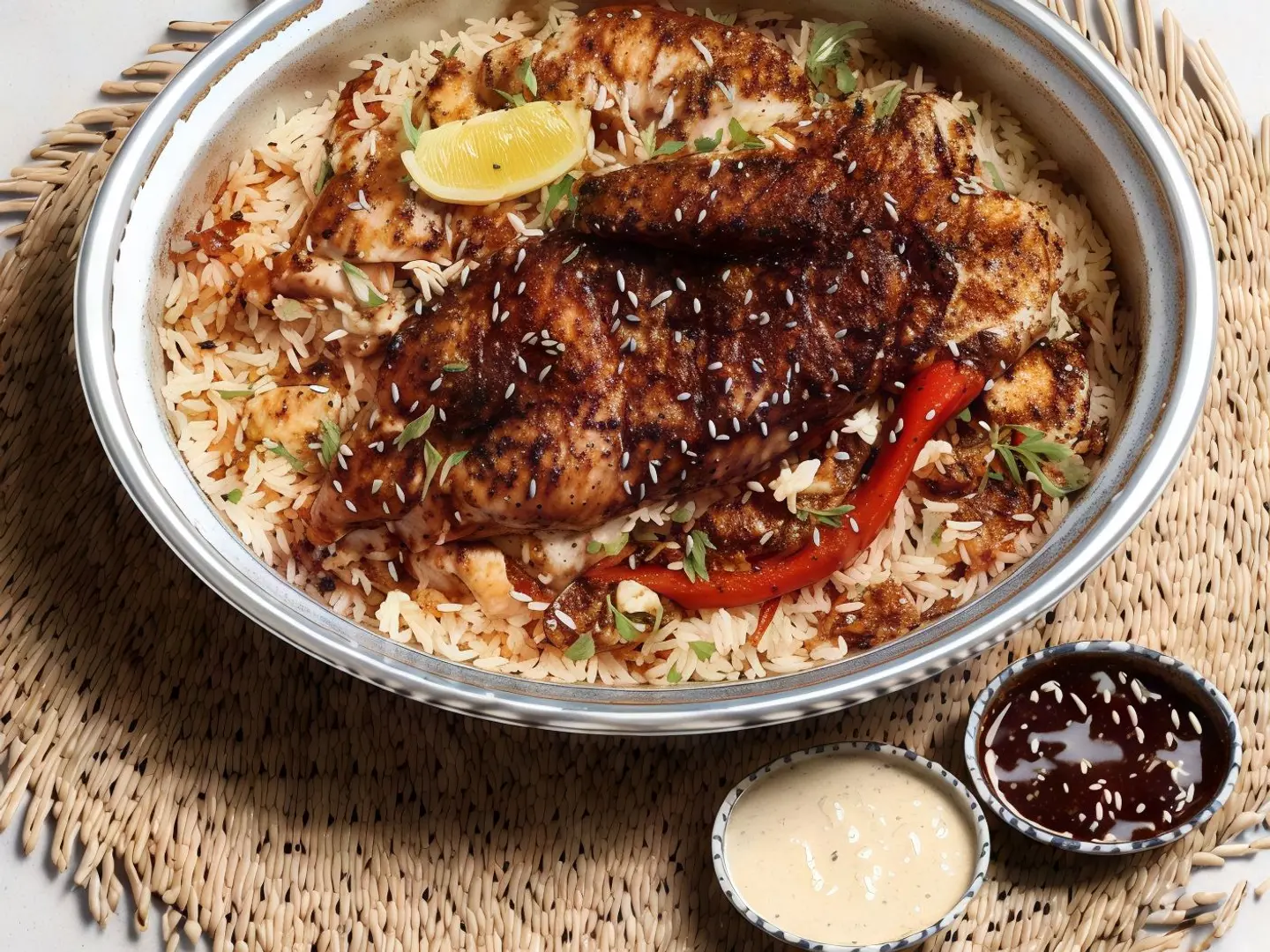 دجاج مشوي مع الأرز + 1 بيبسي