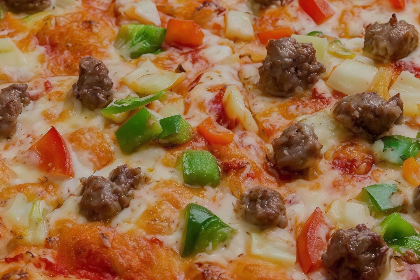 Vegetable With Meat Pizza - Large